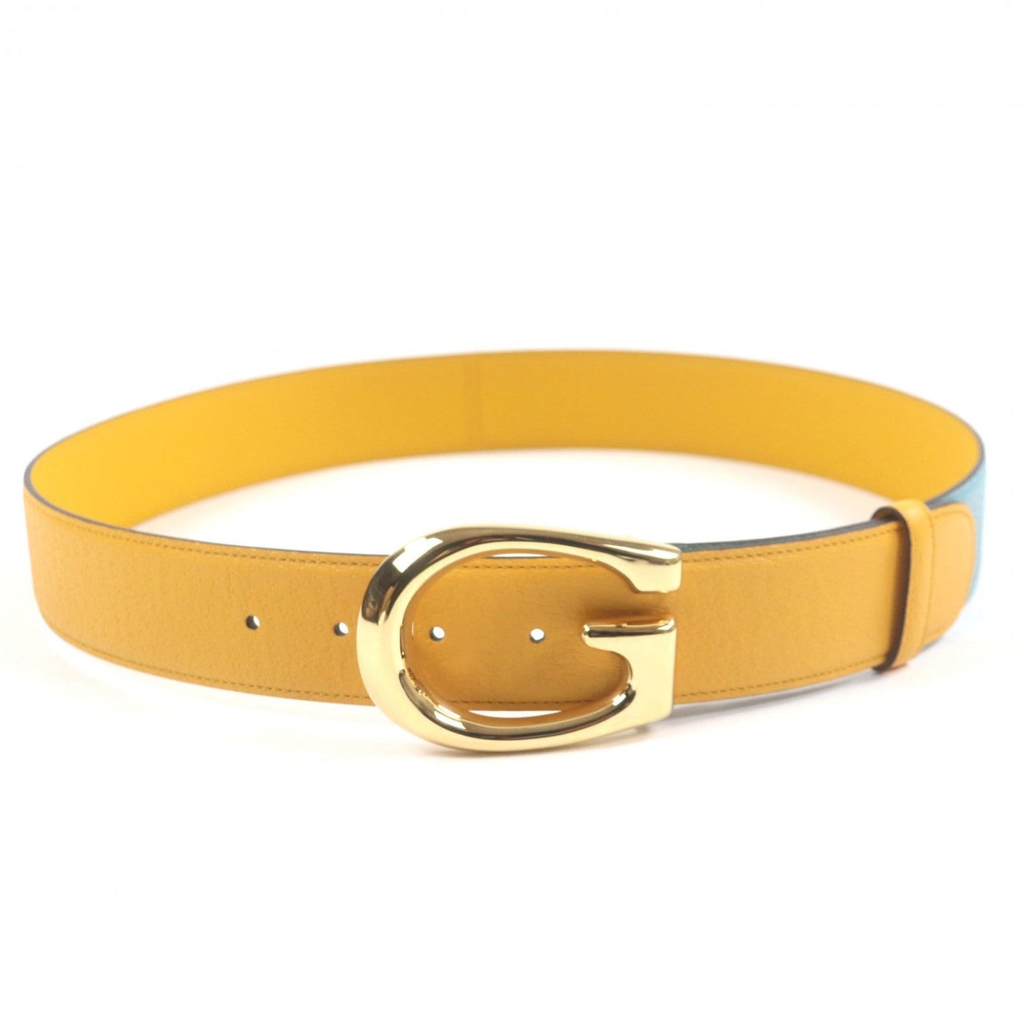 GUCCI belt 709954 leather Yellow blue 90ã»36