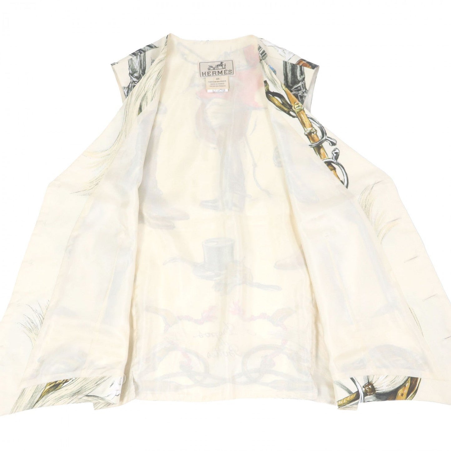 HERMES Vest silk Ivory a propos de bottes 46
