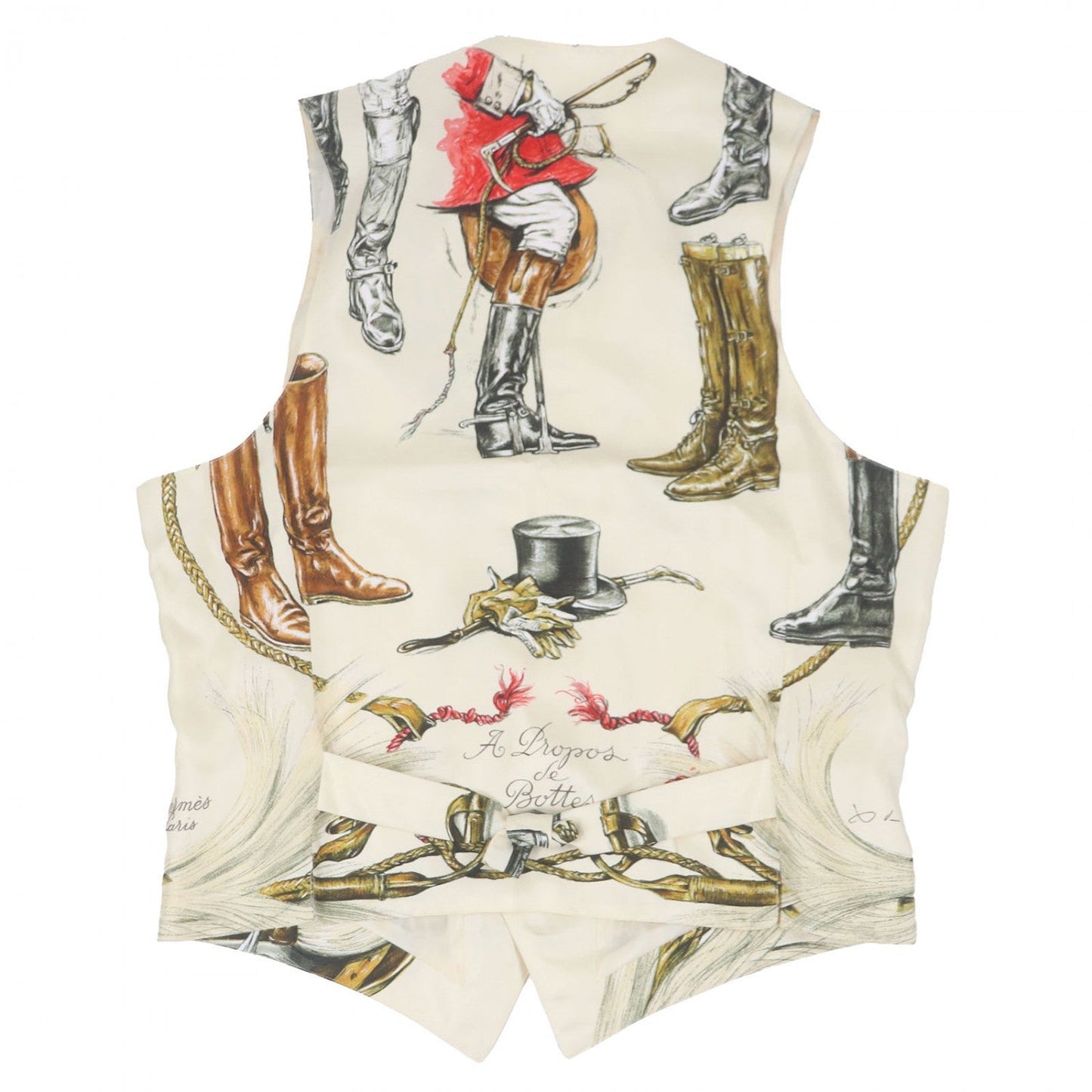 HERMES Vest silk Ivory a propos de bottes 46