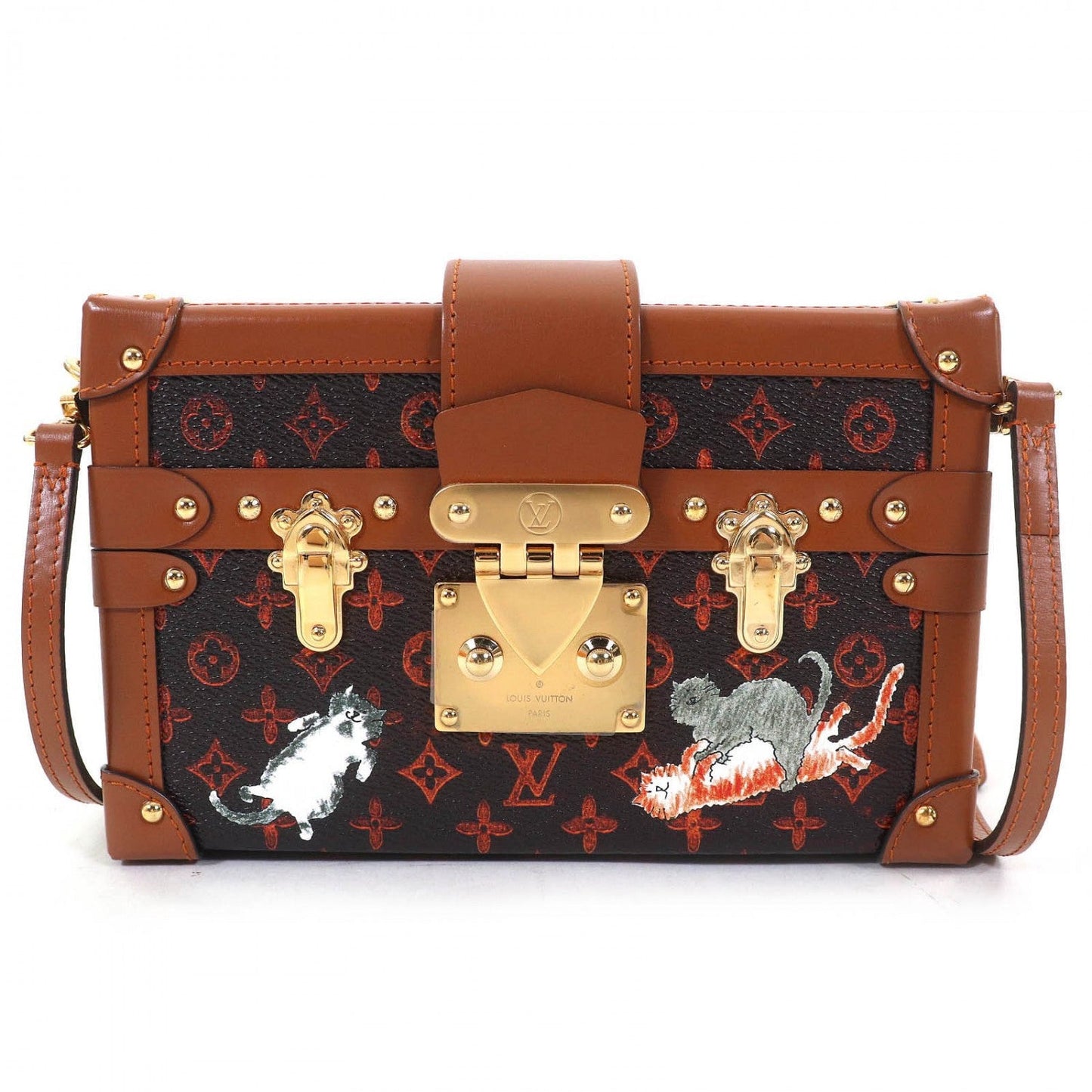 LOUIS VUITTON Shoulder Bag M44407 Transformed monogram canvas Brown Petite Malle Transformed Catgram