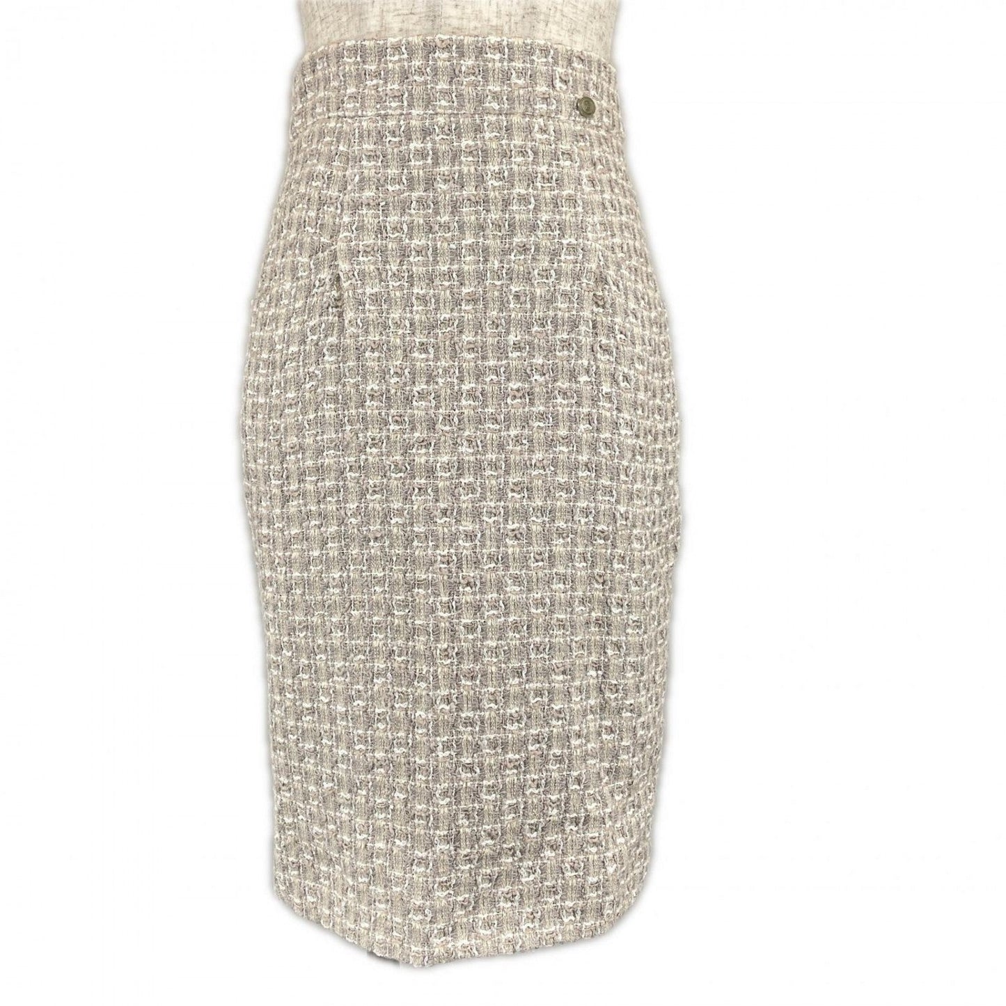 CHANEL Tweed skirt P47766 Viscose (rayon) beige 36