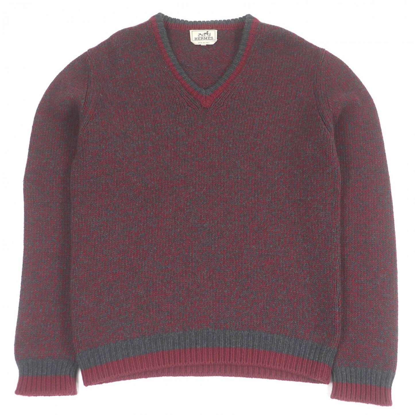 HERMES sweater cashmere Bordeaux Grey M