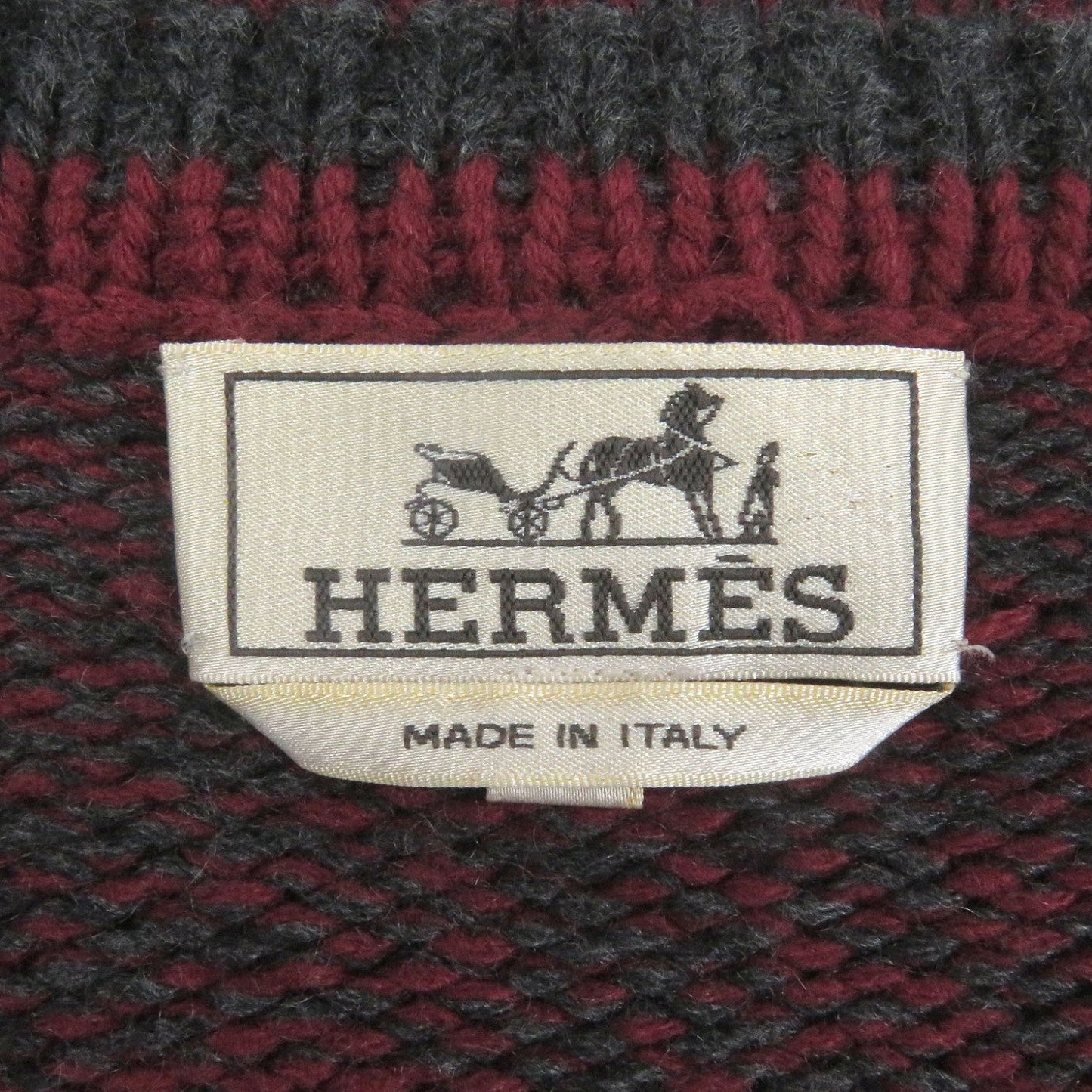 HERMES sweater cashmere Bordeaux Grey M