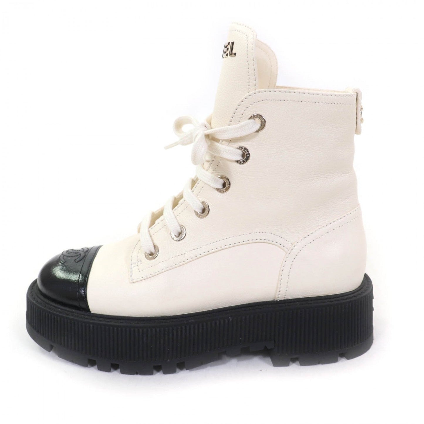 CHANEL boots G45124 leather Ivory 37