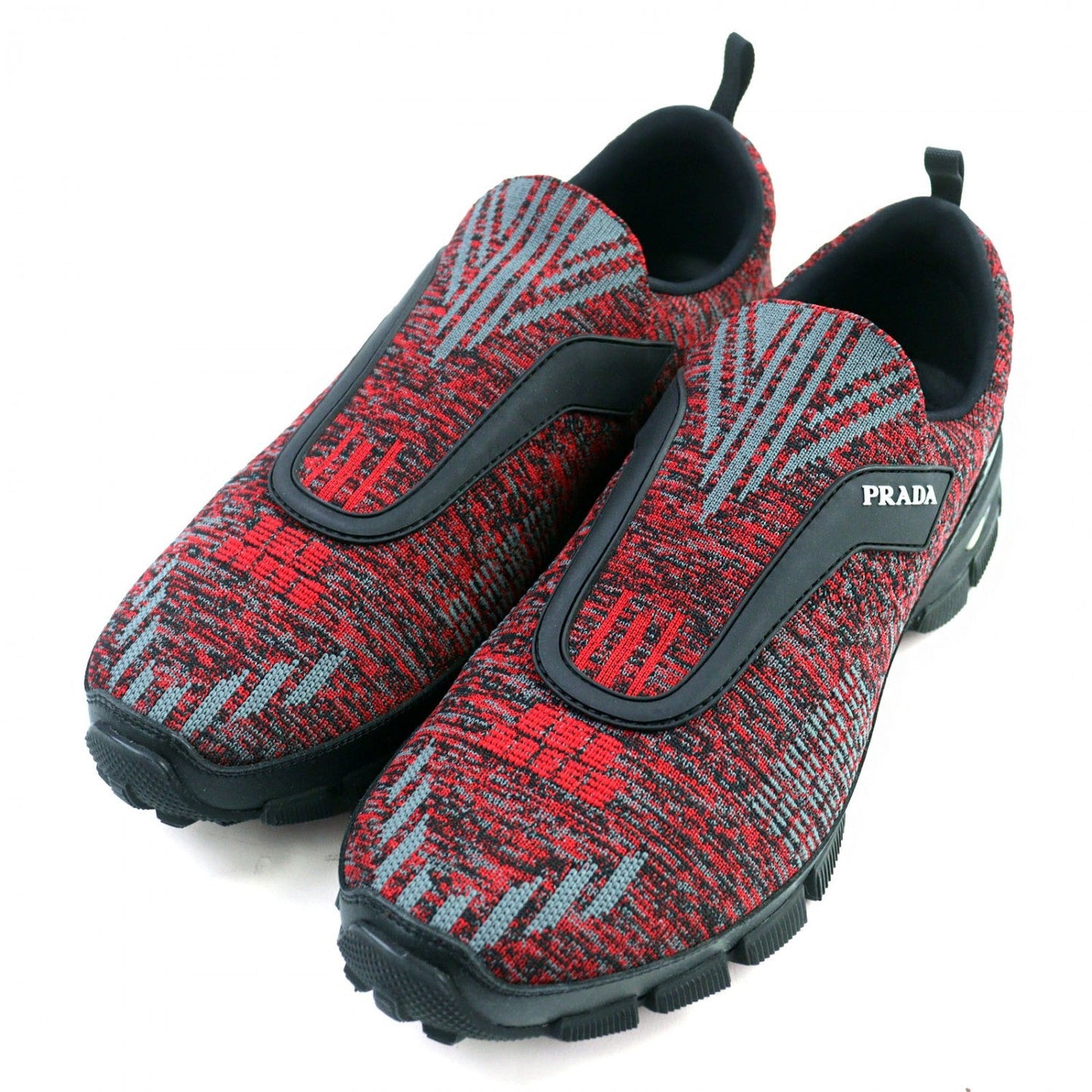 PRADA sneakers knit Red type Cross Action Slip-On 7