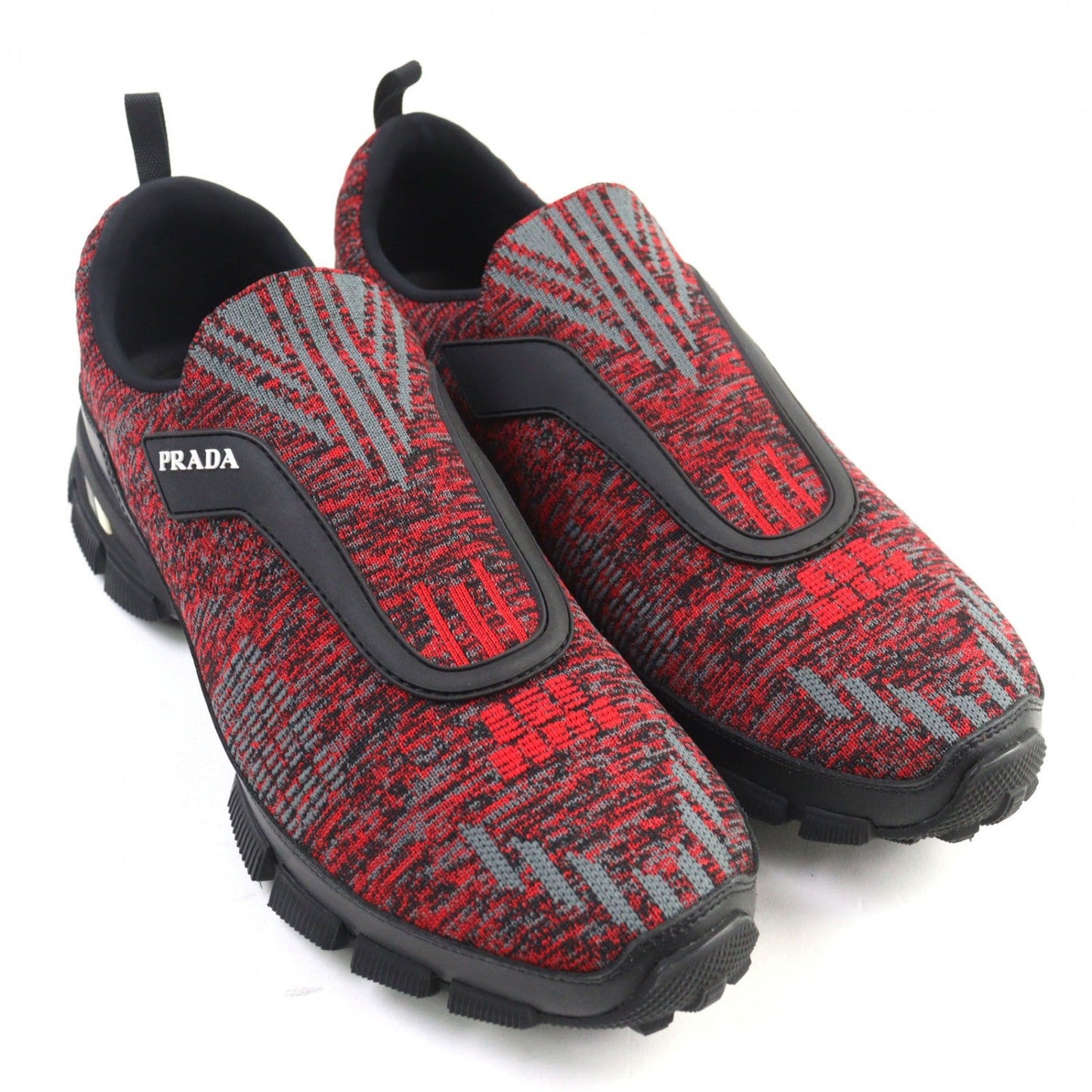 PRADA sneakers knit Red type Cross Action Slip-On 7