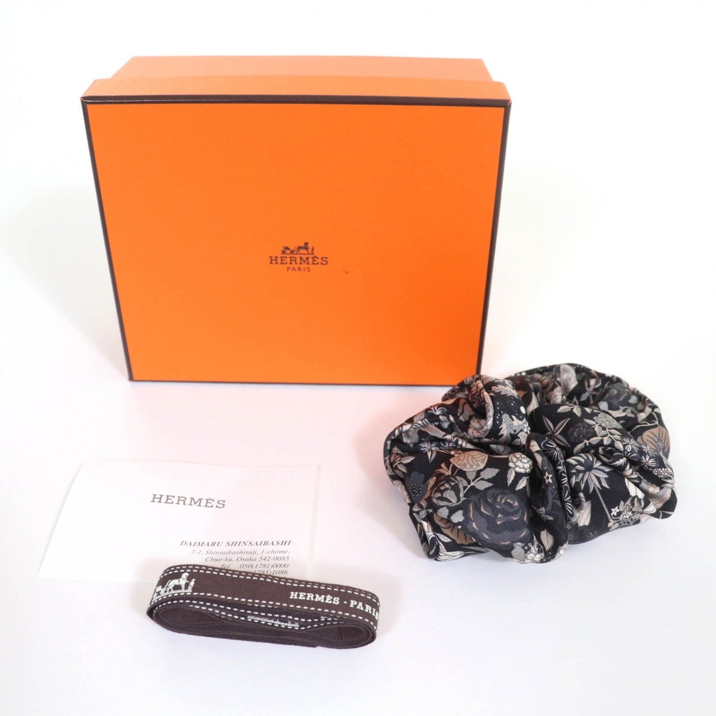 HERMES hair accessory silk Multi Scrunchie Claudia Bloom
