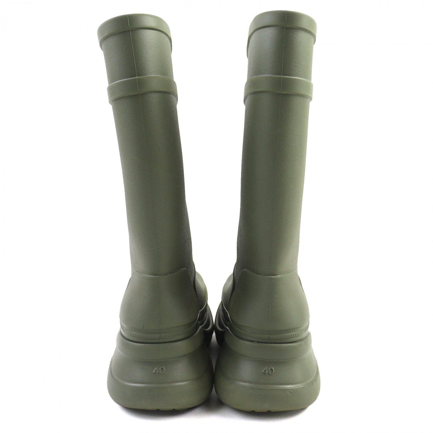 BALENCIAGA Knee-high boots 677388 rubber khaki RUBBER CROCS BOOTS 40