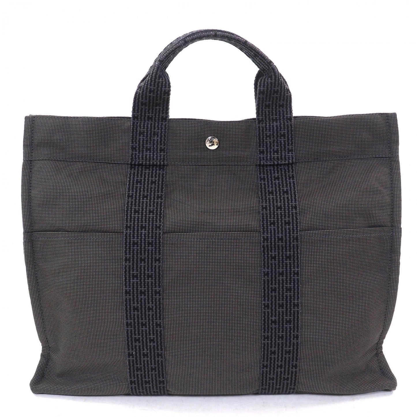 HERMES Tote Bag polyester Gray type Her Line MM