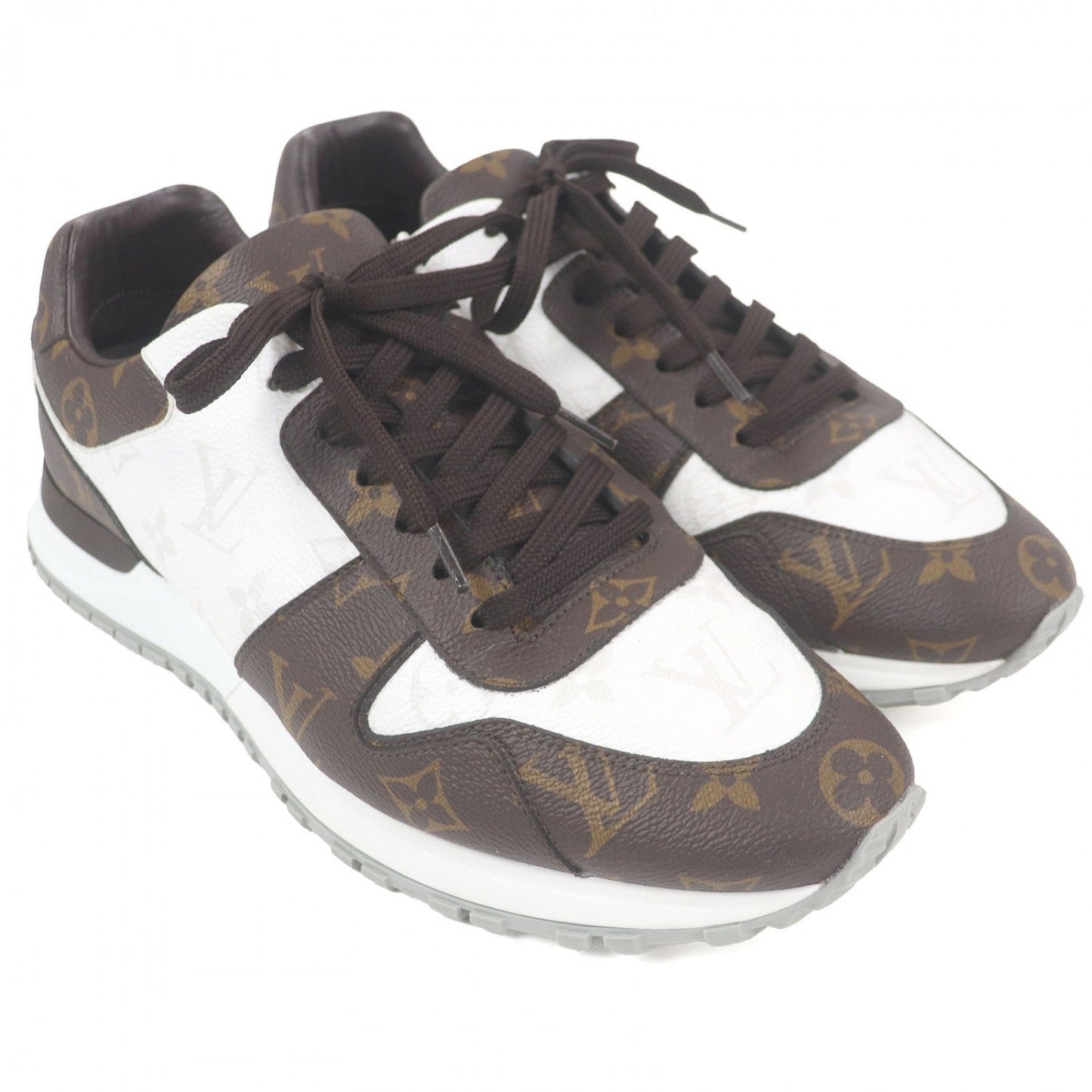 LOUIS VUITTON Low cut sneakers leather White brown LV Runaway Line 8