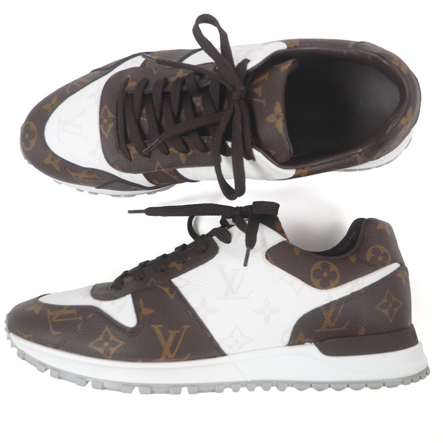 LOUIS VUITTON Low cut sneakers leather White brown LV Runaway Line 8