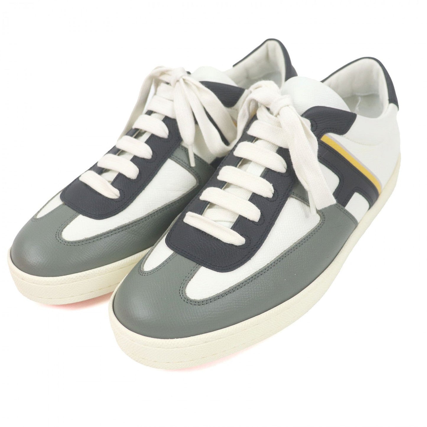HERMES sneakers leather White type Multicolor boomerang 41
