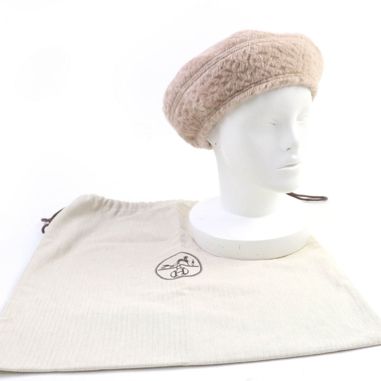 HERMES beret alpaca beige Saint Honoré 57