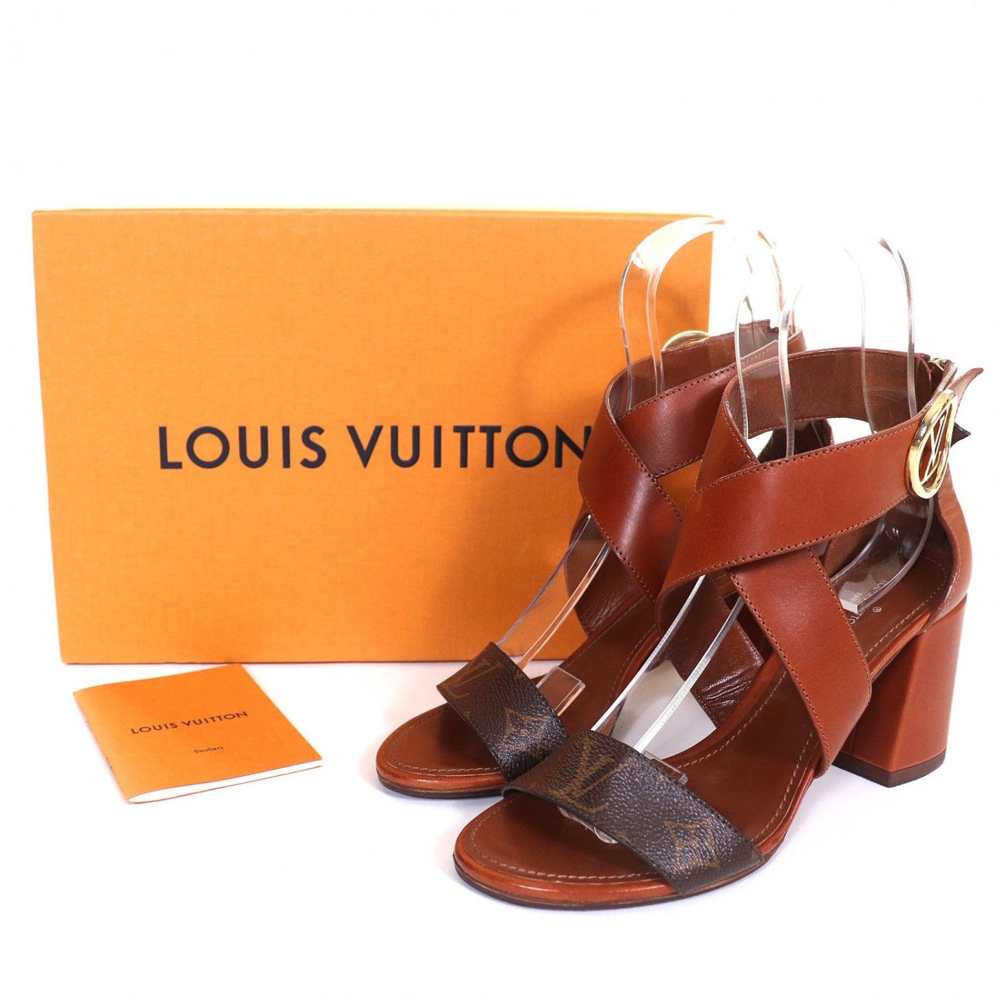 LOUIS VUITTON Sandals leather Brown horizon line 37.5