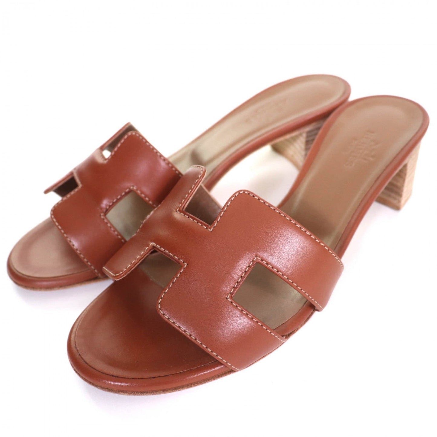 HERMES Mule 071002Z leather Brown Oasis 35