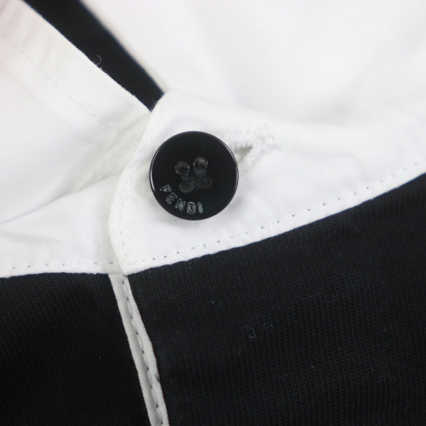 FENDI Short sleeve polo shirt FAF630 cotton Green black XS