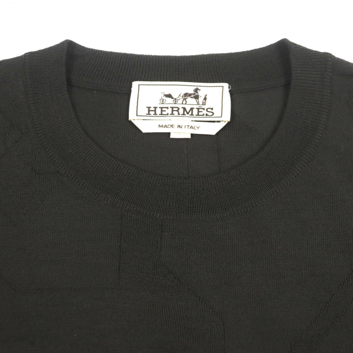 HERMES sweater wool Dark brown S