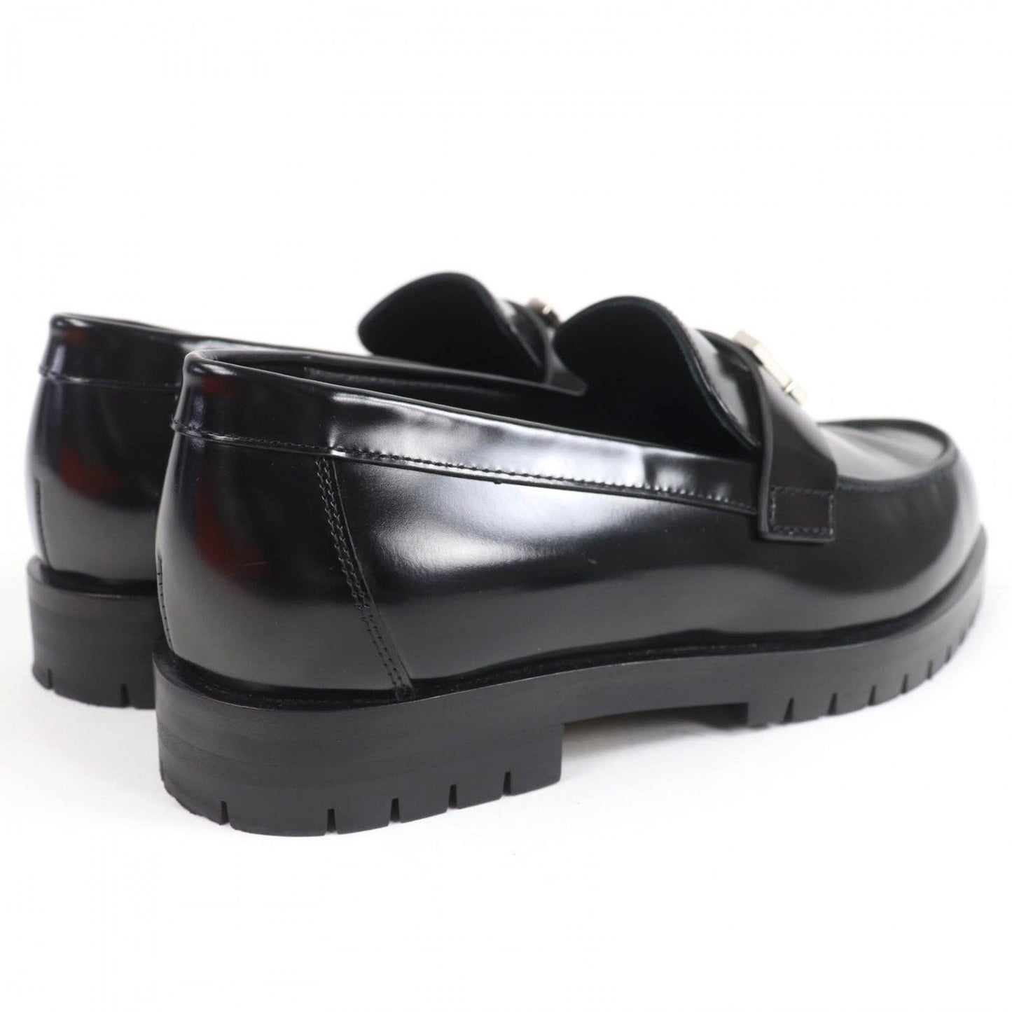 HERMES loafers leather black Moccasin Faubourg Constance Loafers 35