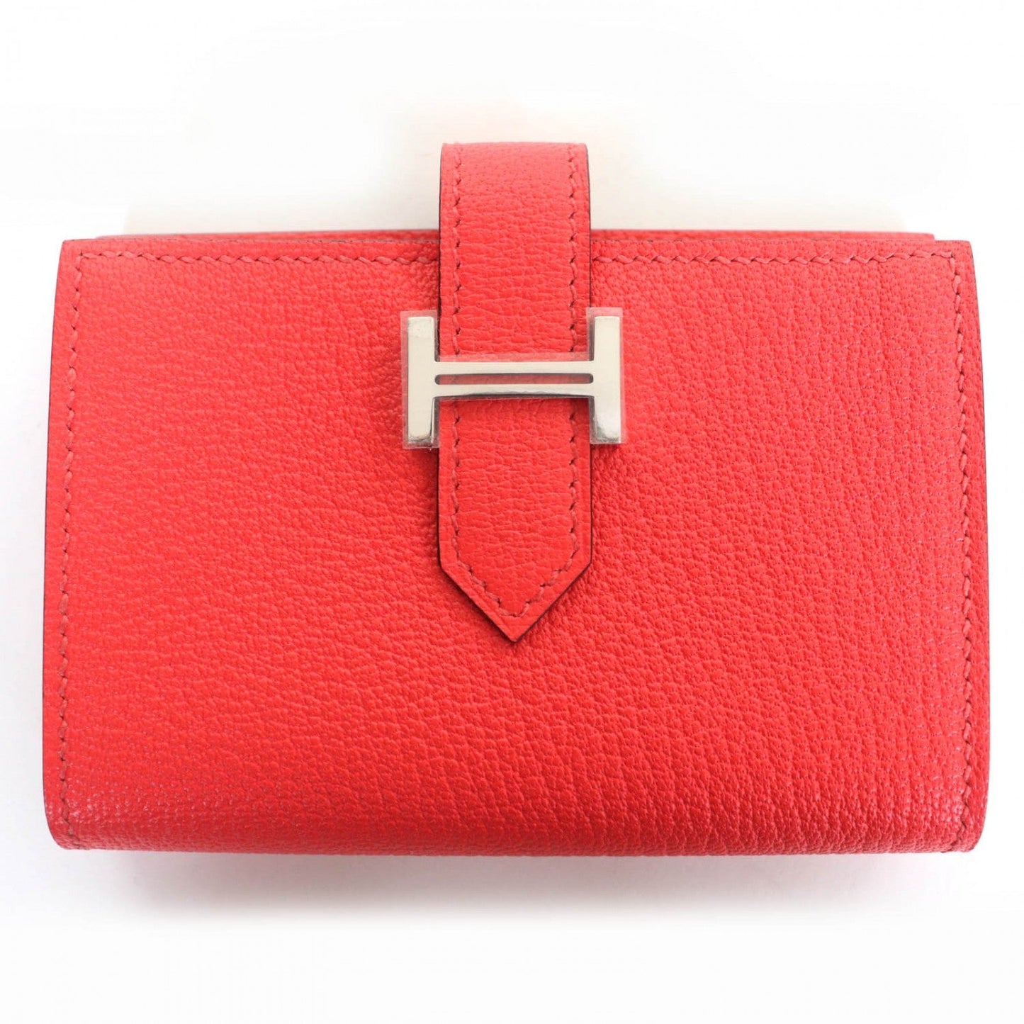 HERMES Bifold Wallet Shave Rose texas Bearn Mini
