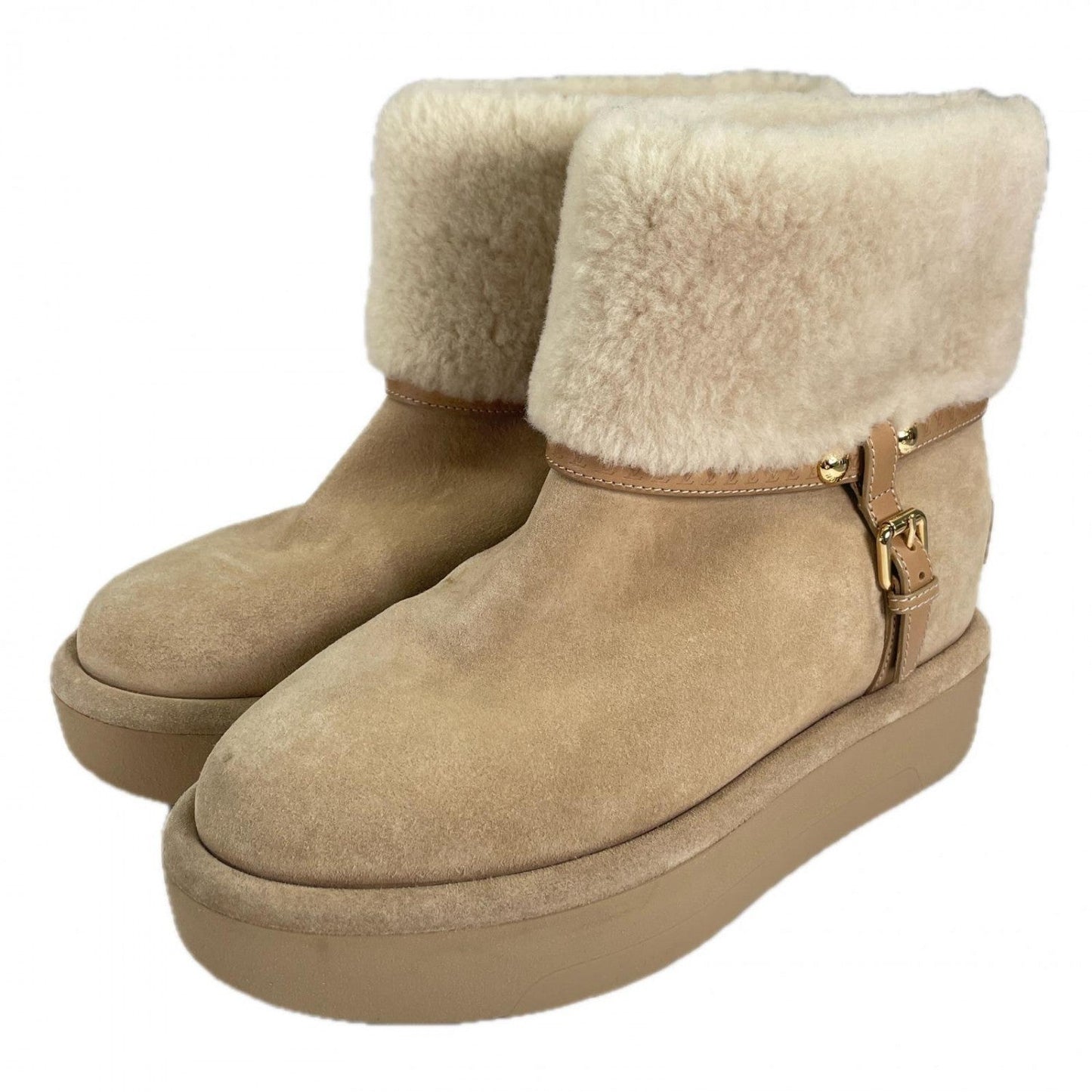 LOUIS VUITTON short boots Mouton beige Aspen Line 37