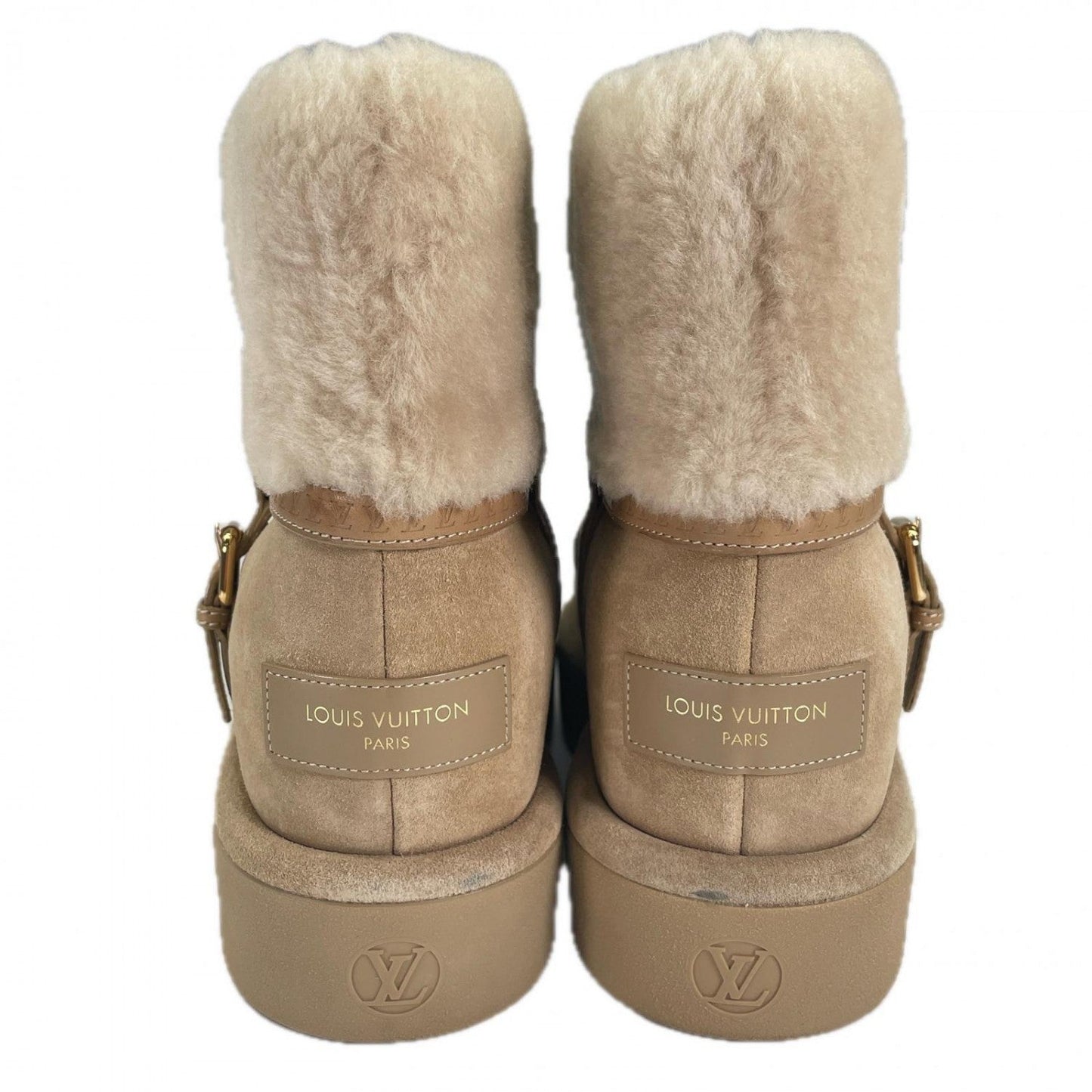 LOUIS VUITTON short boots Mouton beige Aspen Line 37