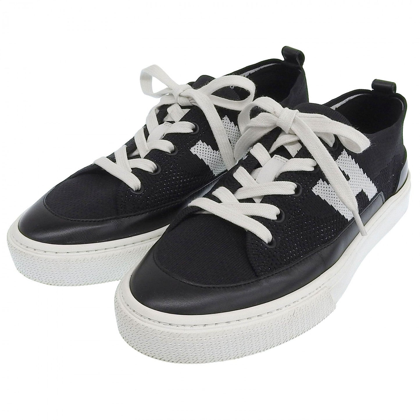 HERMES sneakers knit Black White deep 37