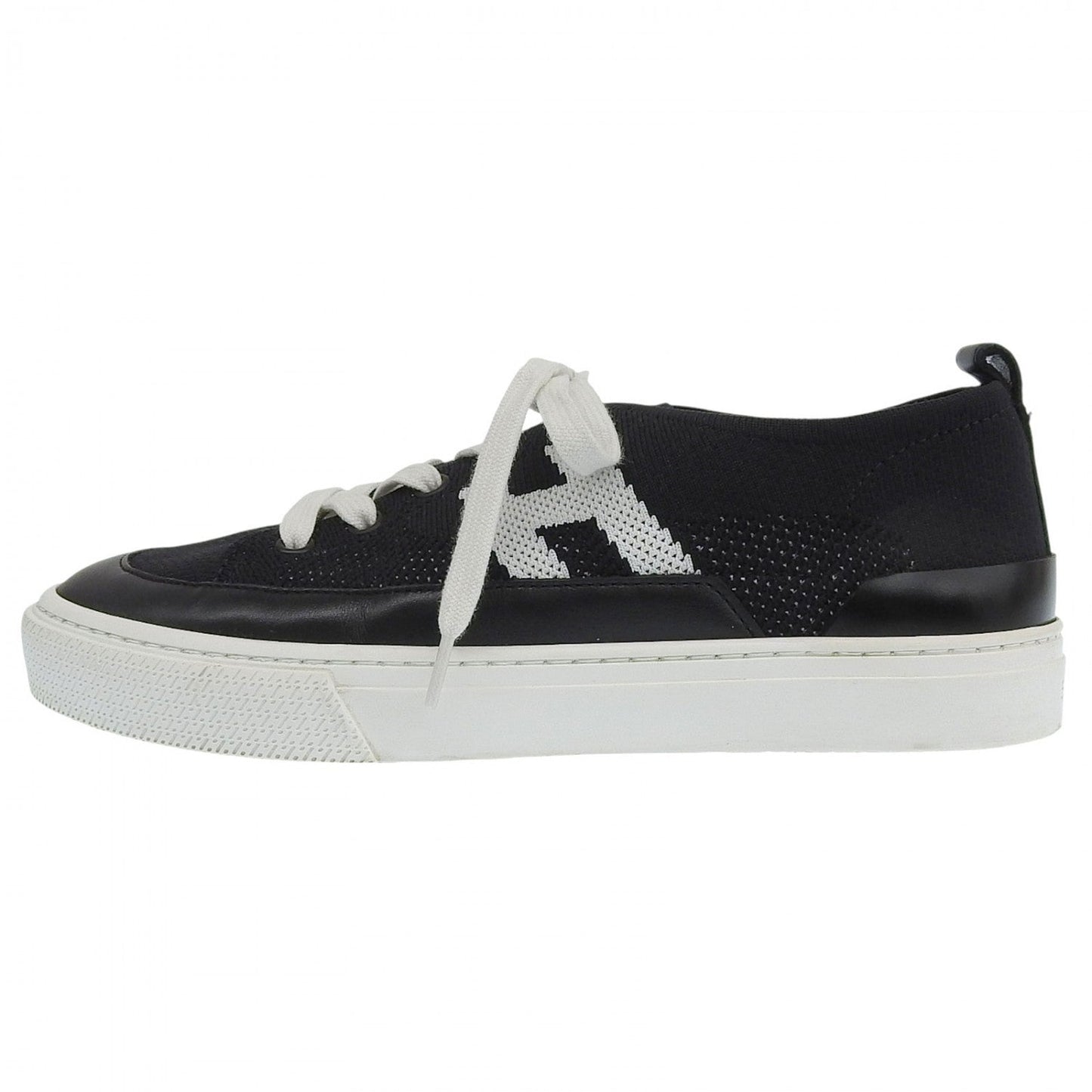 HERMES sneakers knit Black White deep 37