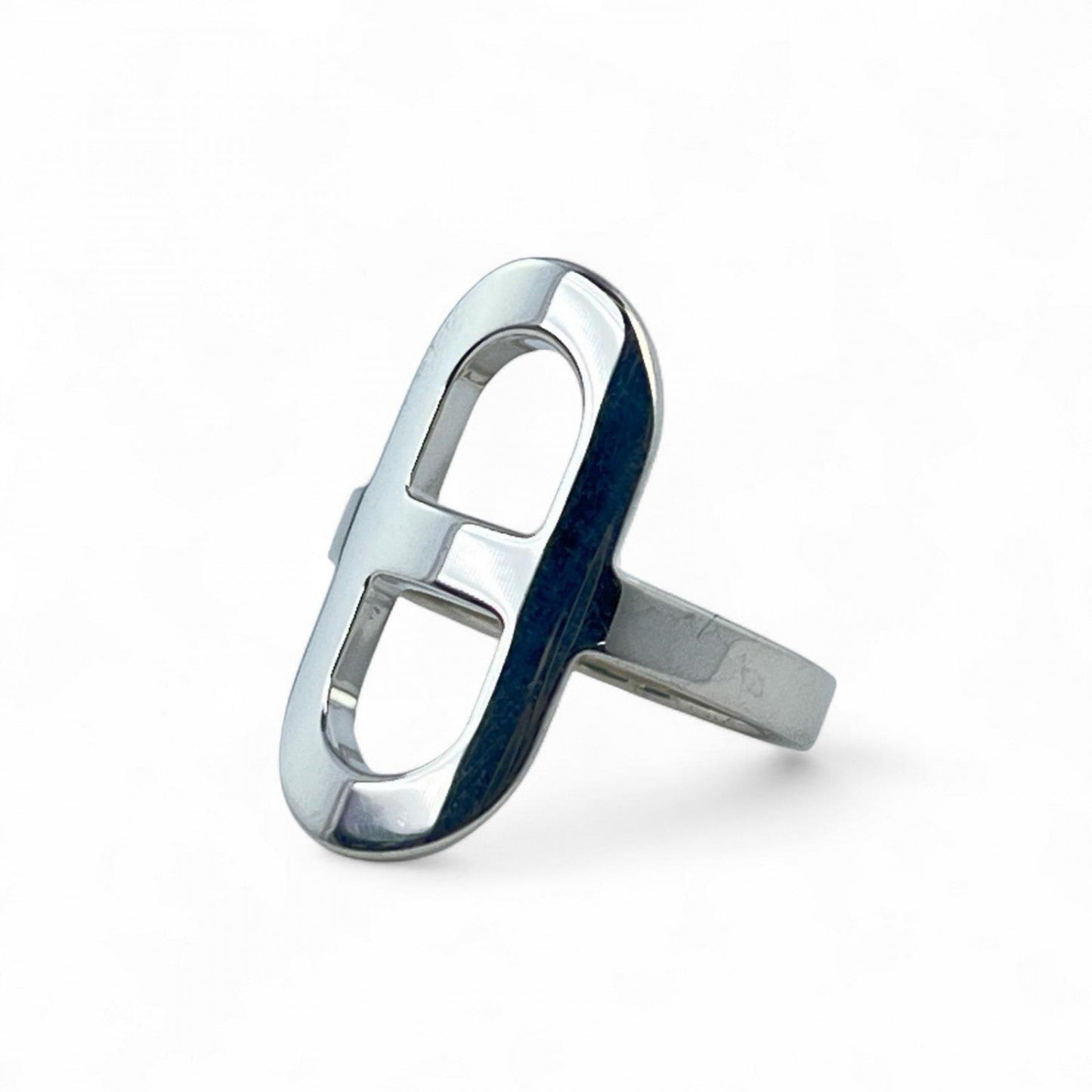 HERMES Ring SV925 Silver Ever Chene Dunkle PM 48