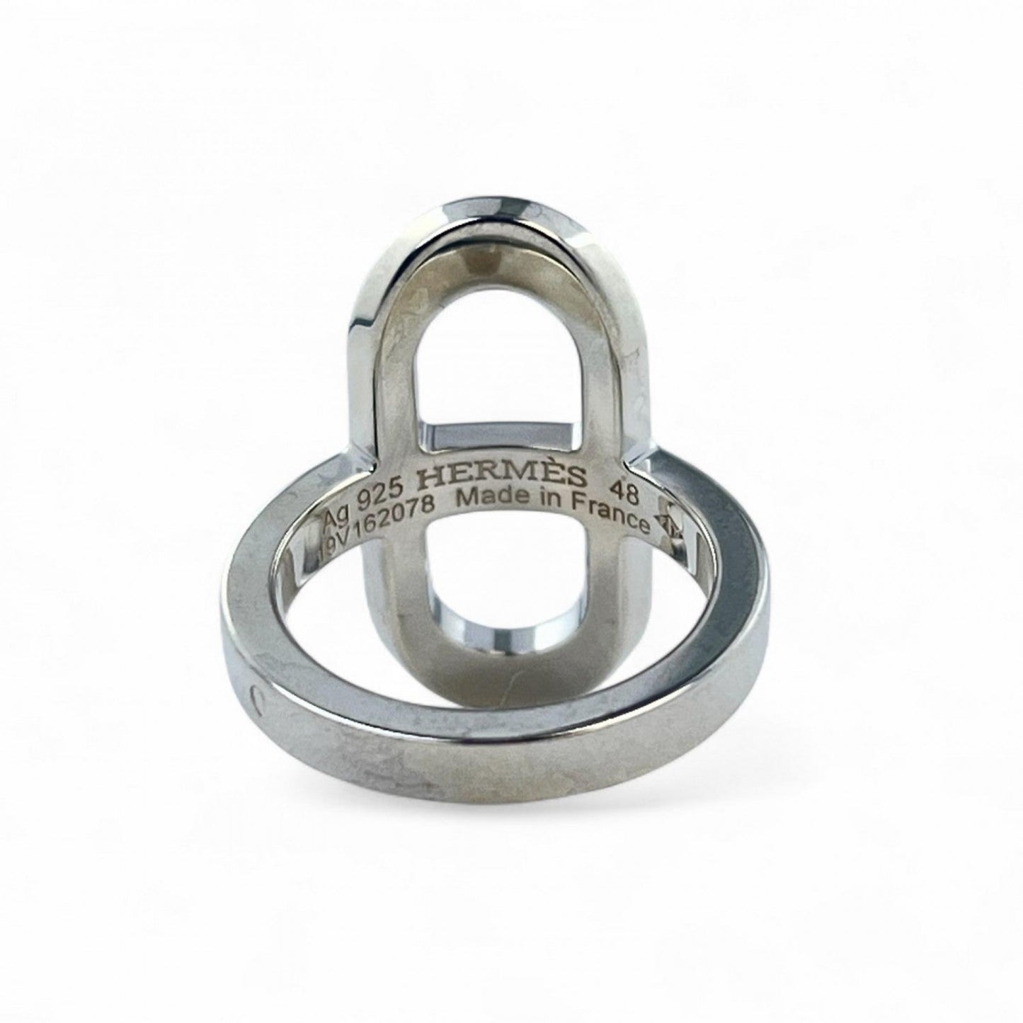 HERMES Ring SV925 Silver Ever Chene Dunkle PM 48