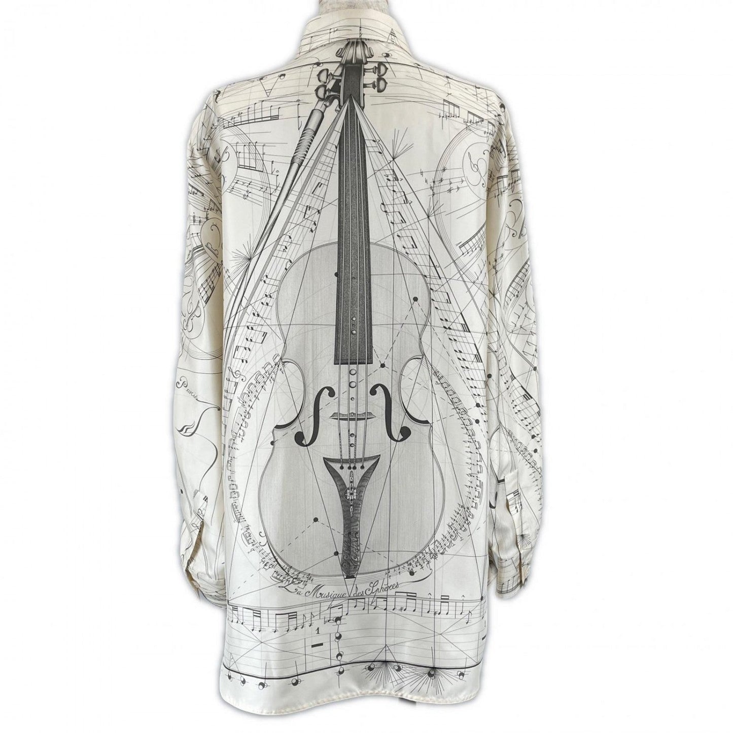 HERMES Long sleeve shirt E3939 silk Ivory 40