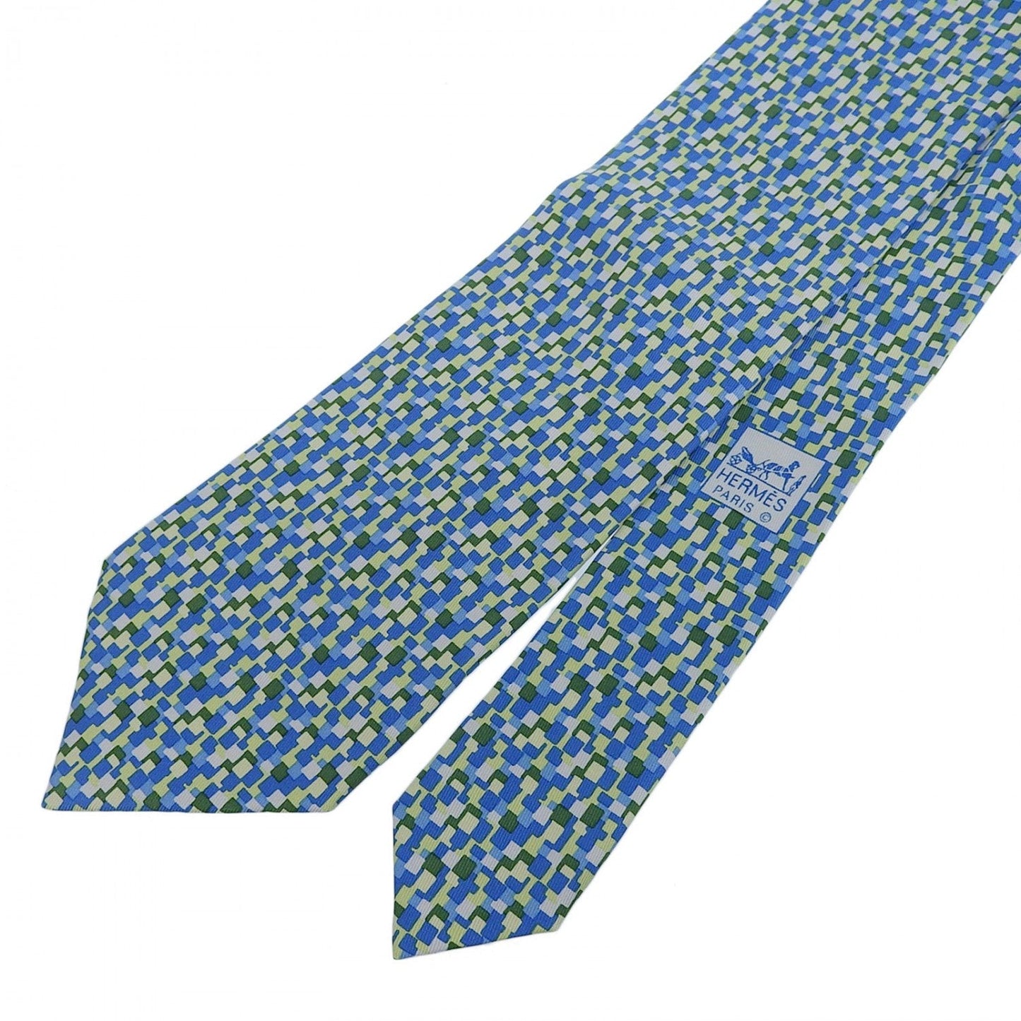 HERMES tie 5089 PA silk Blue Green Type Multi