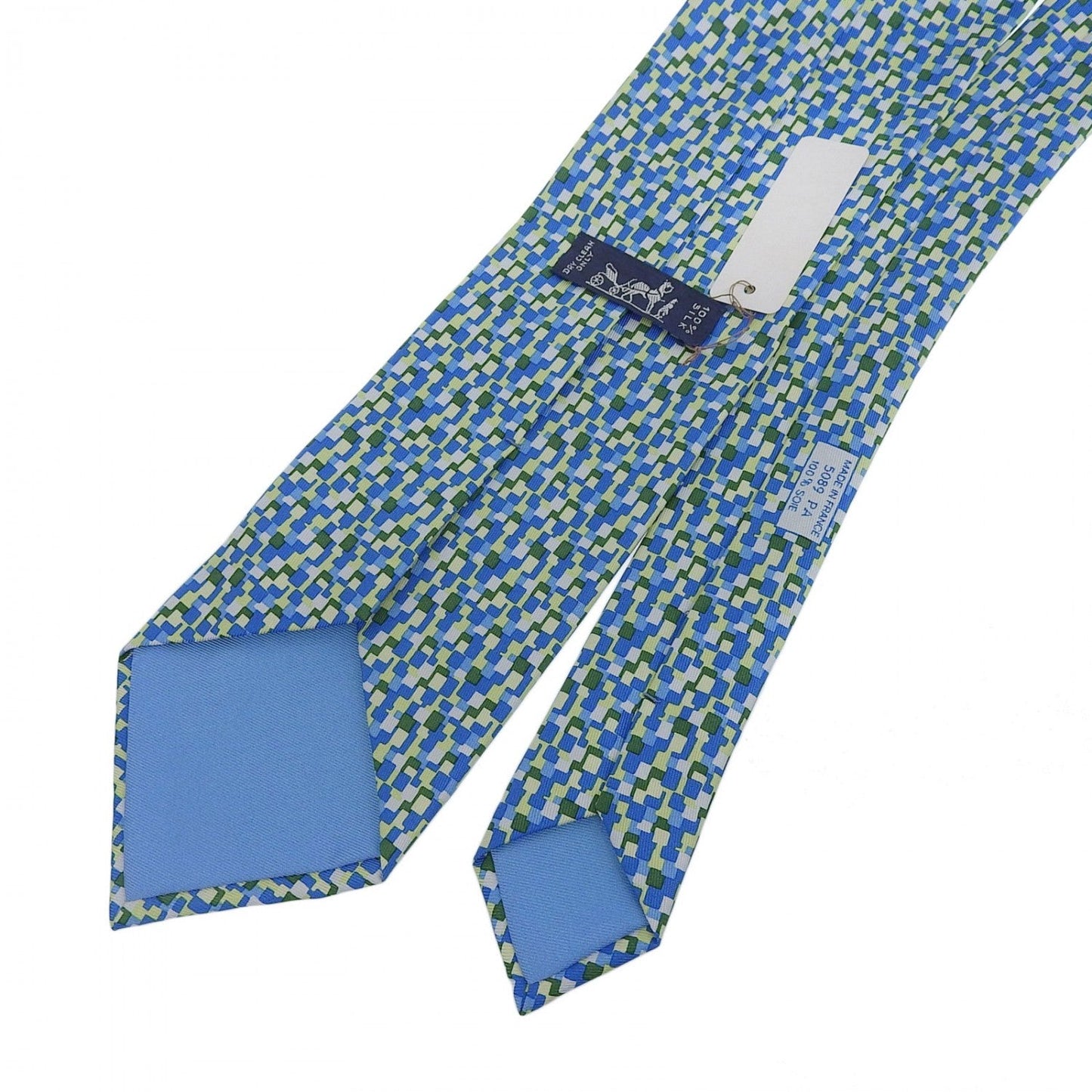 HERMES tie 5089 PA silk Blue Green Type Multi
