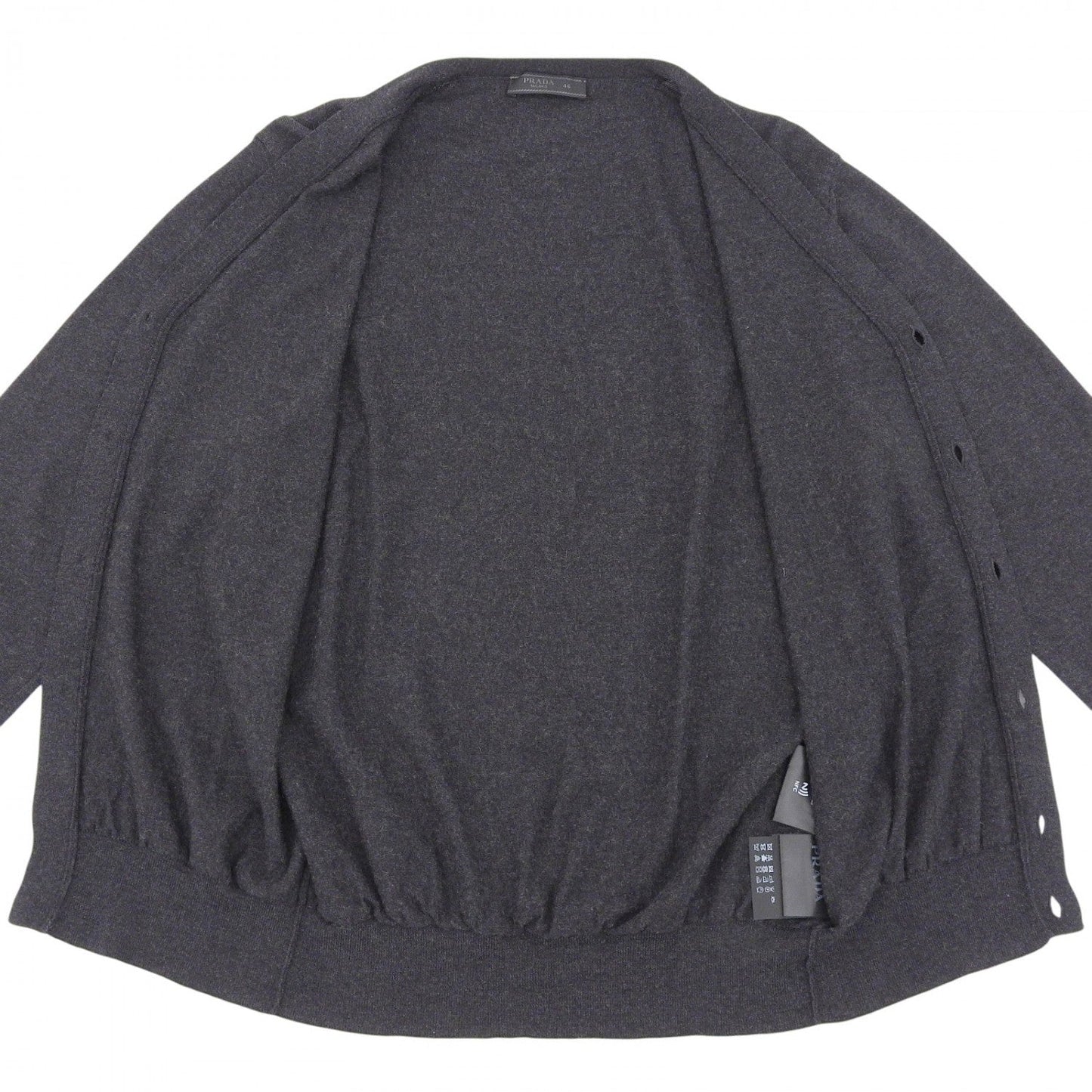 PRADA cardigan DNA959 Virgin wool Charcoal gray 46