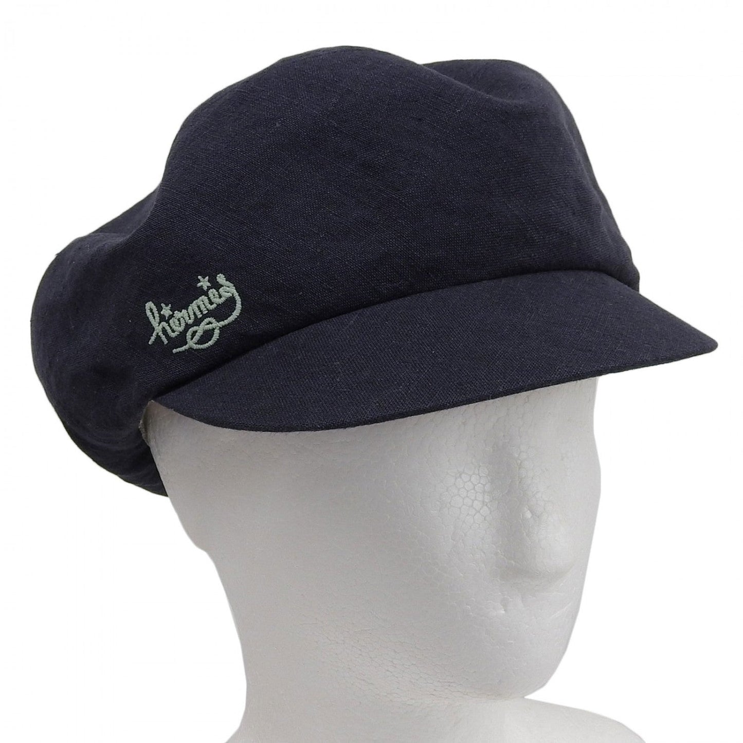 HERMES Casquette linen Navy PAOLA 57