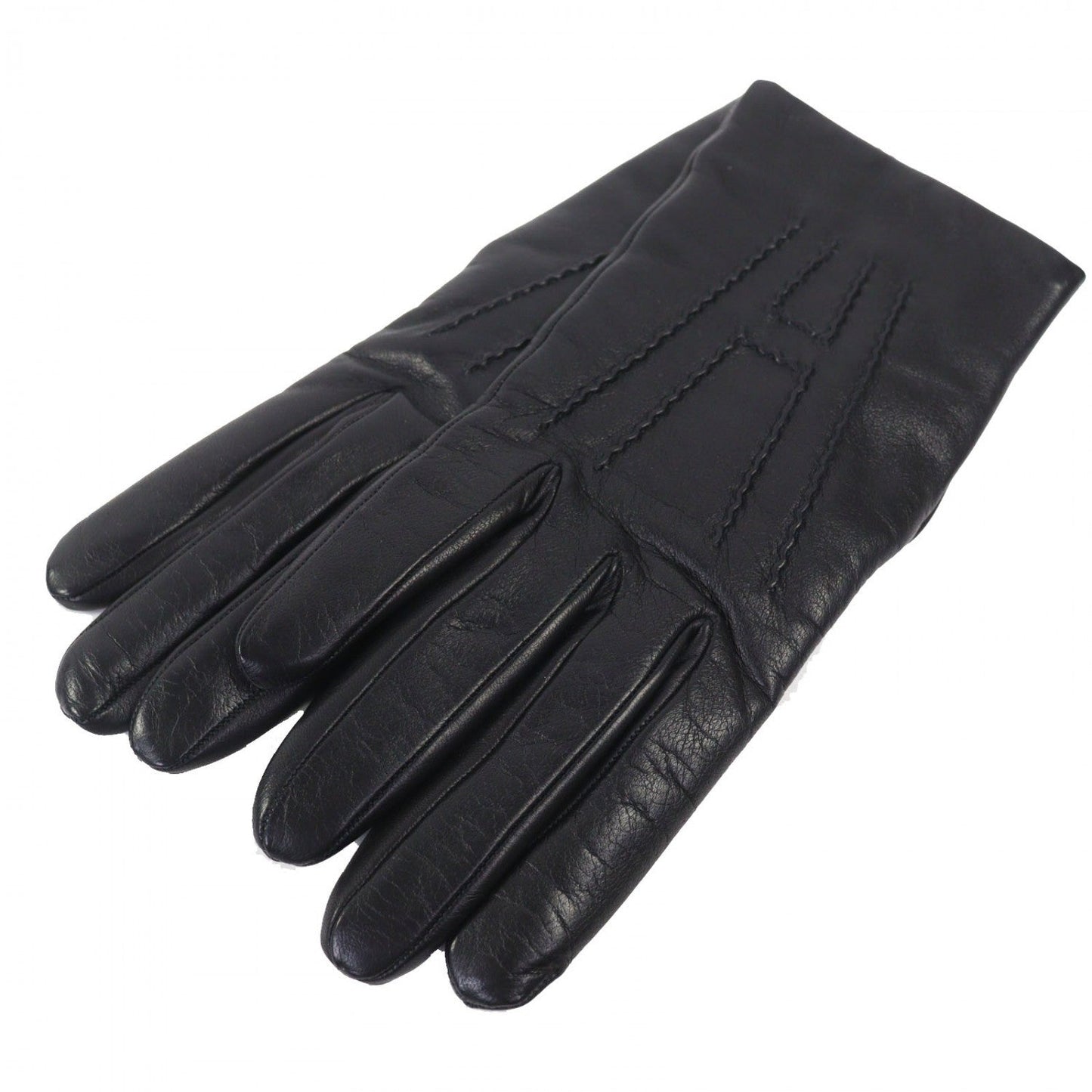 HERMES gloves lambskin black 7.5