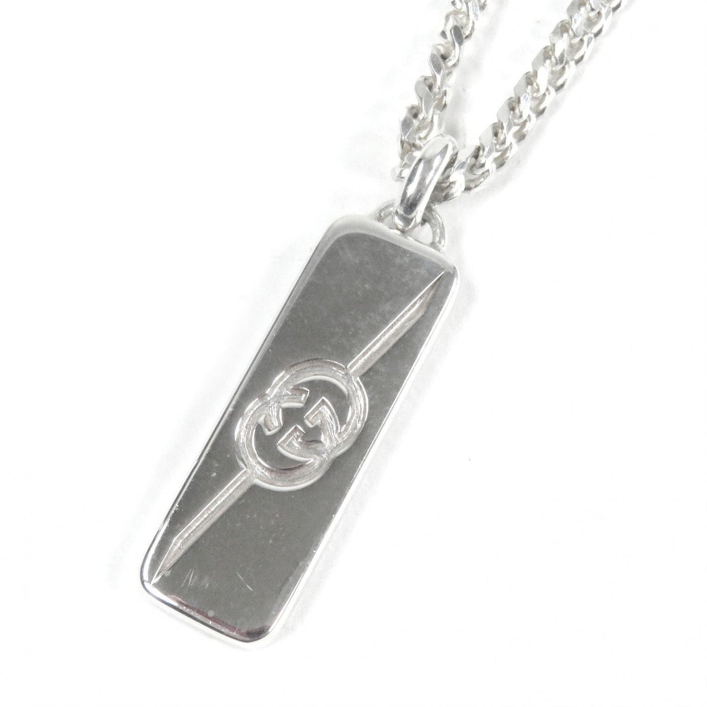 GUCCI Necklace 774055 AG925 Silver Diagonal Interlocking G