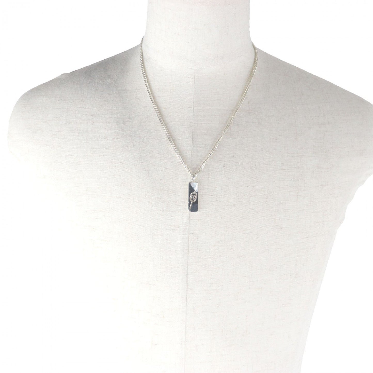 GUCCI Necklace 774055 AG925 Silver Diagonal Interlocking G