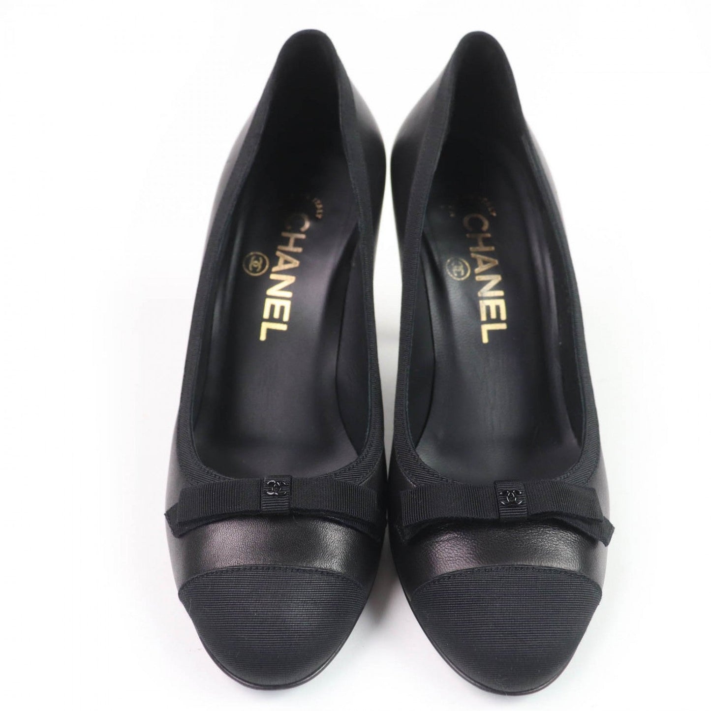 CHANEL pumps 09A G26728Y01590 leather black 35.5