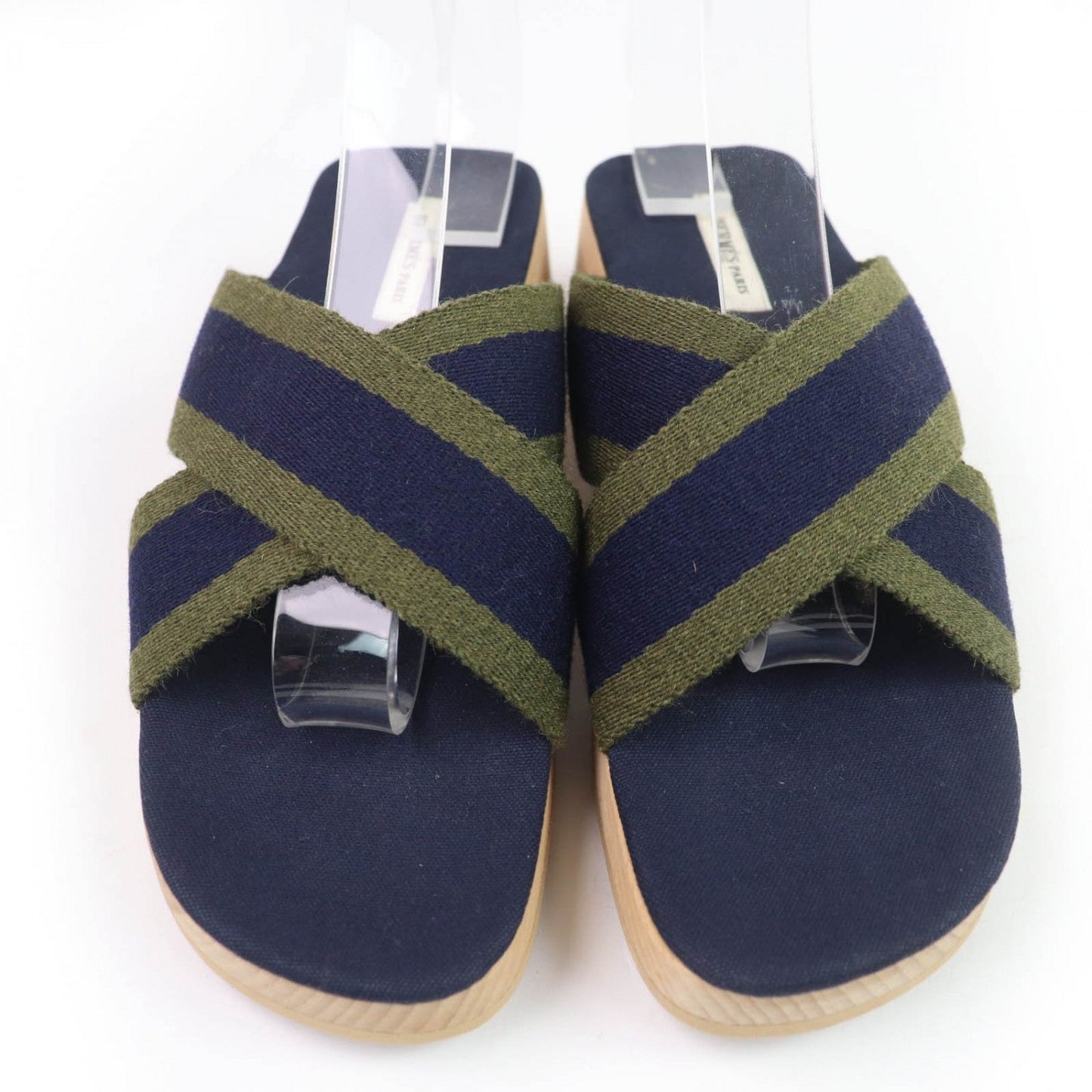HERMES Sandals canvas Navy 36