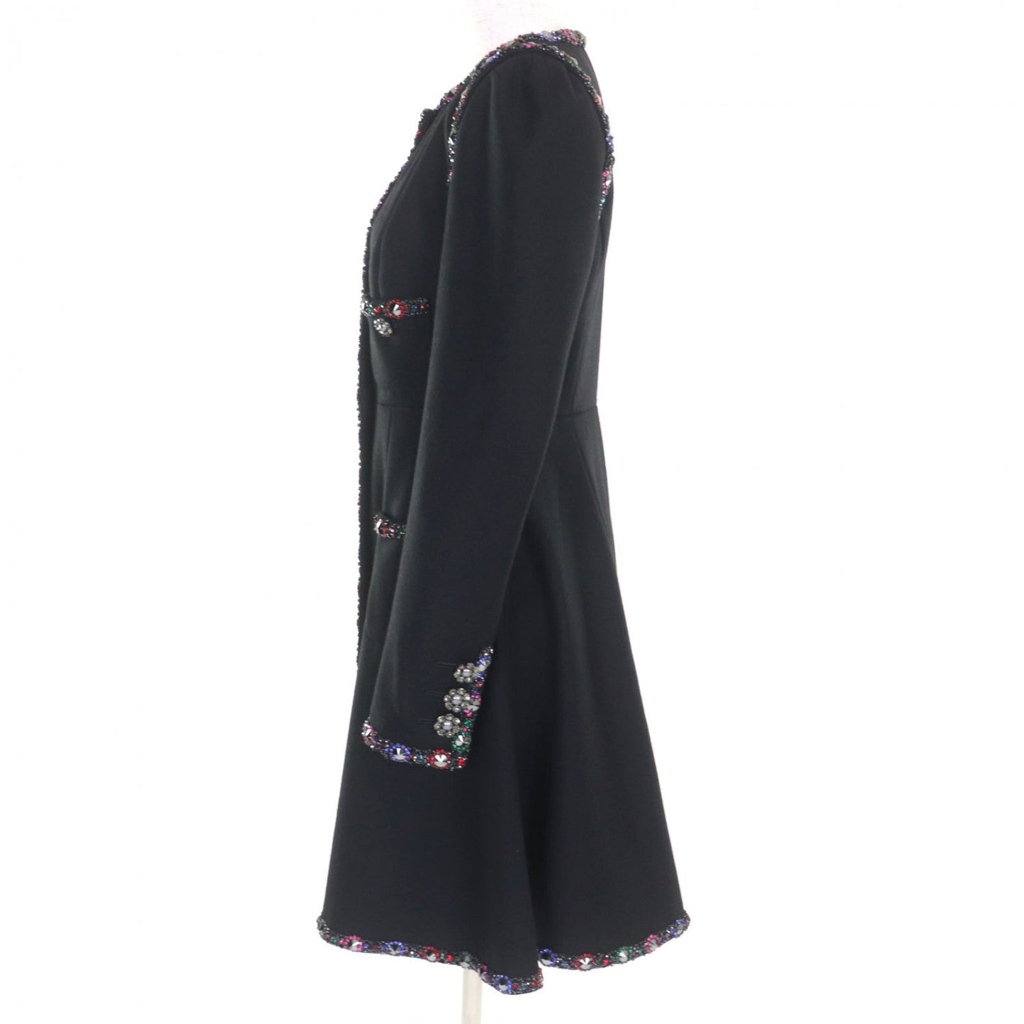 CHANEL coat 08A P33336V24161 wool black 38