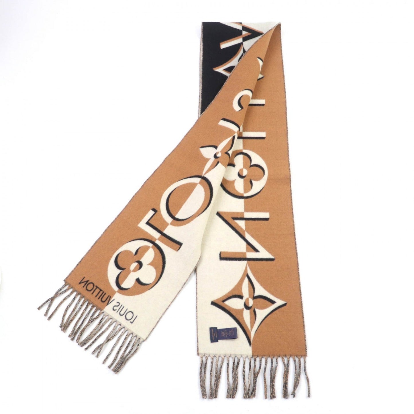 LOUIS VUITTON Scarf M90806 wool Noir Muffler Duo Infinity 205cmÃ26cm