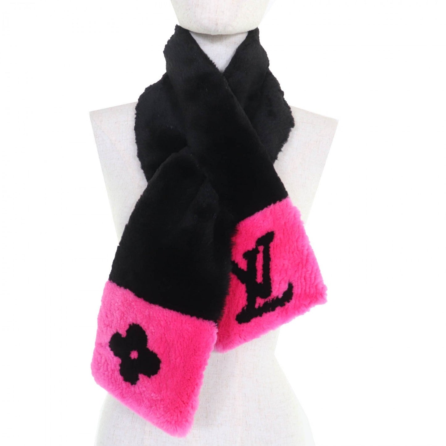 LOUIS VUITTON Scarf M70872 Beaver Black pink Escalp LV in the City