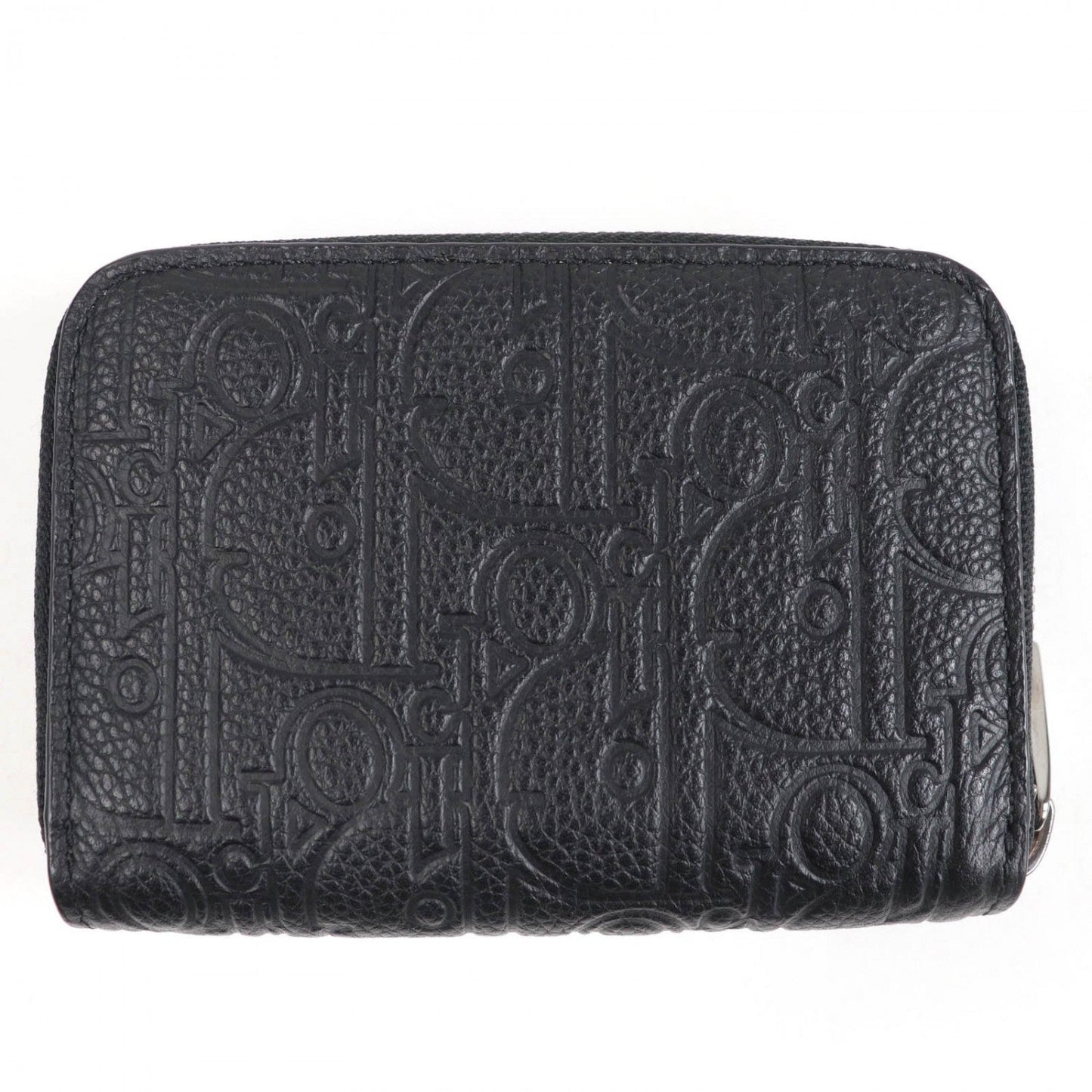 Dior Coin case 2ESBC316FLG leather black Zip coin case