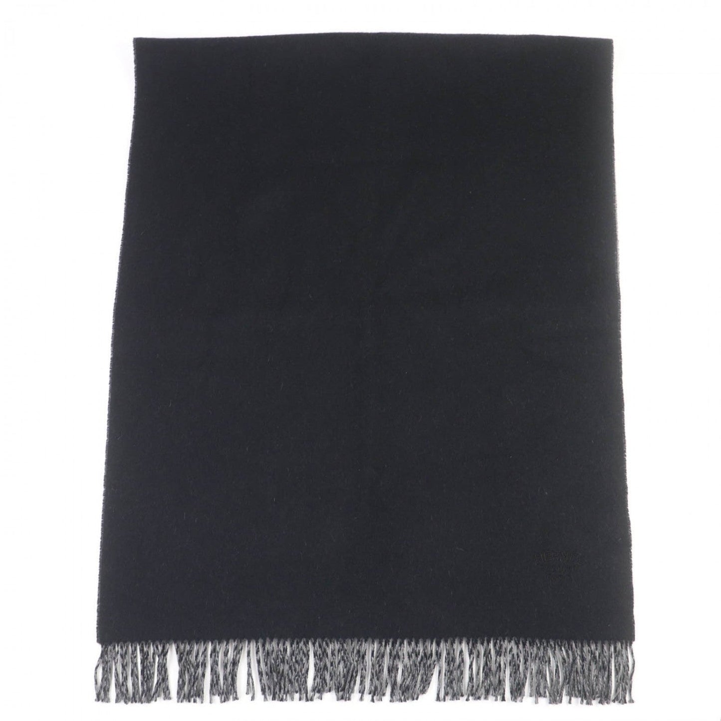 HERMES Scarf cashmere Black Grey