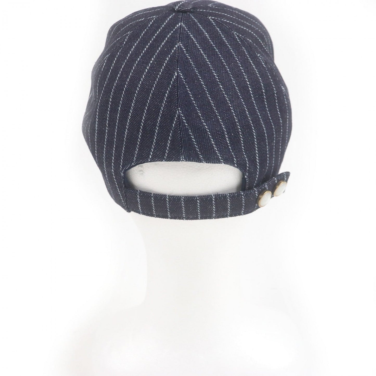 LOUIS VUITTON cap M5146L cotton Navy Striped denim cap