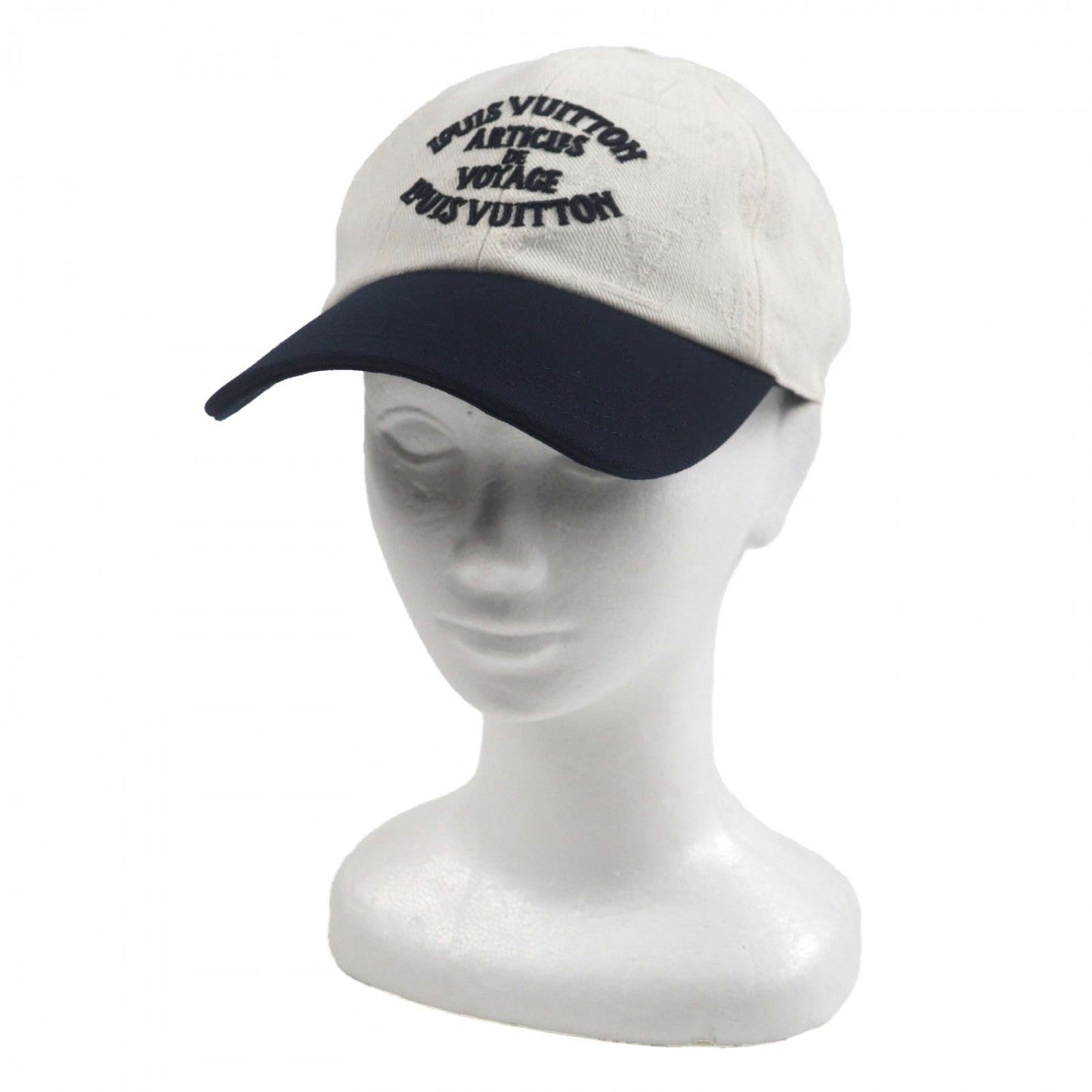 LOUIS VUITTON cap M5147L cotton White navy Two-tone Travel Cap S00 S