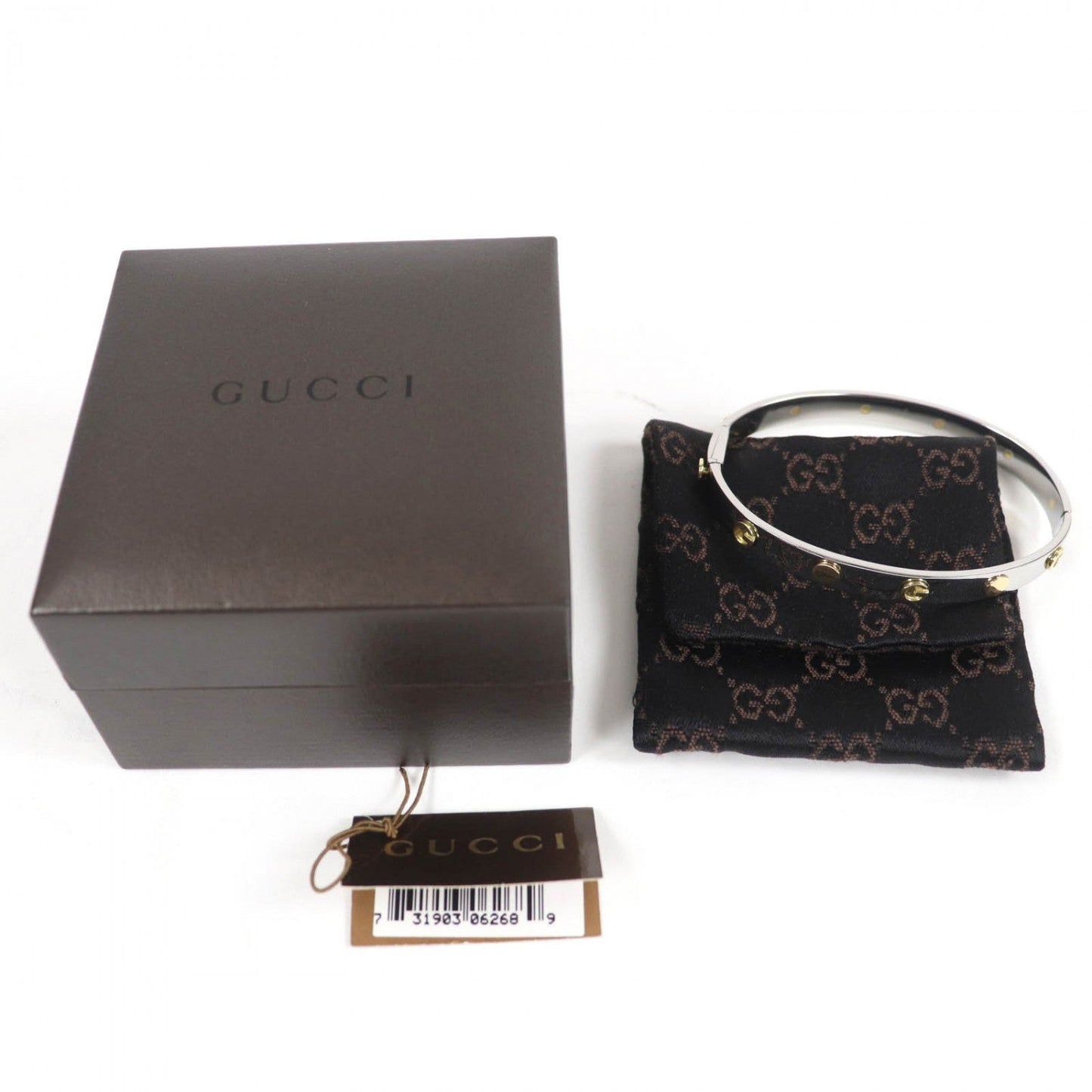 GUCCI Bangle Stainless Steel Silver gold 17