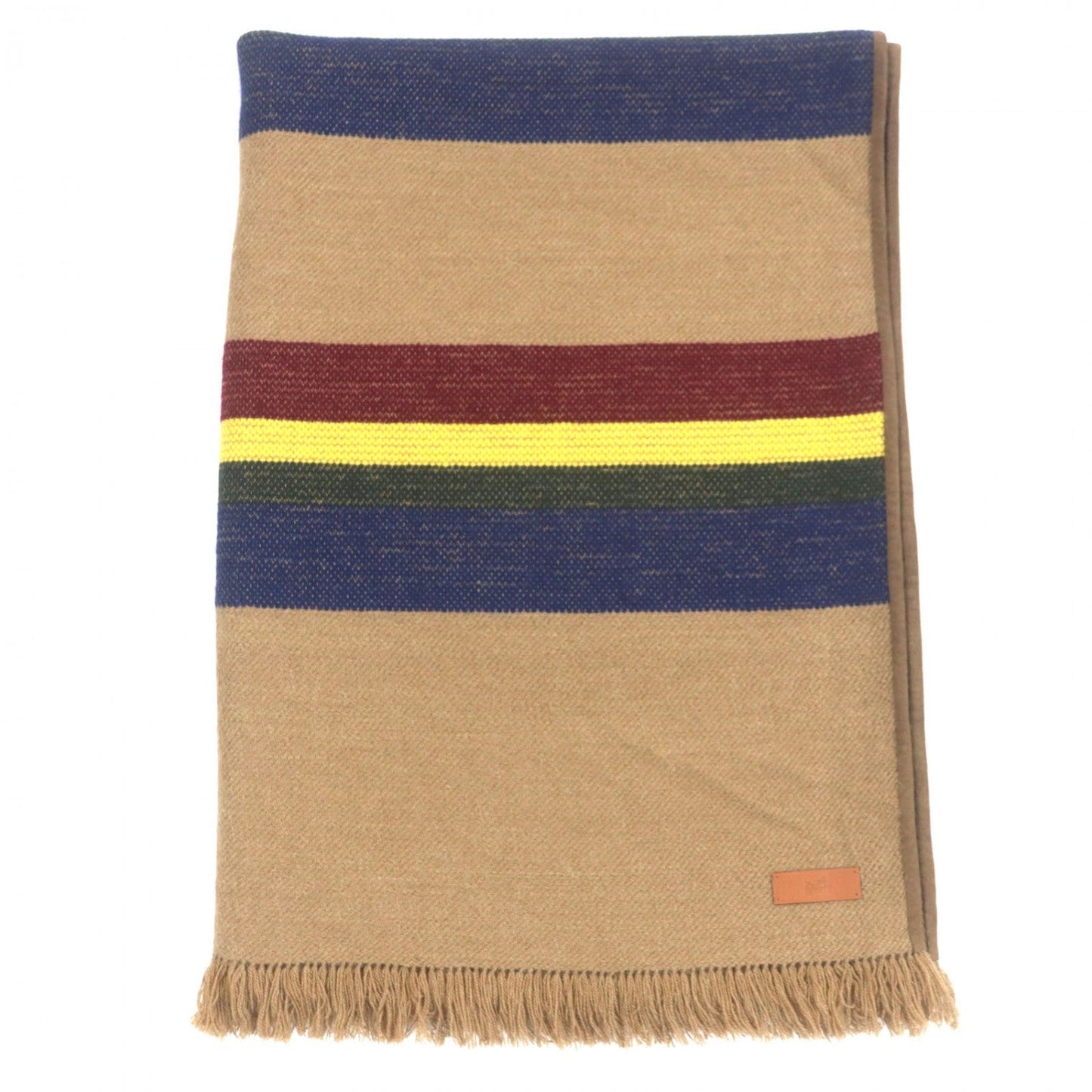 HERMES shawl Camel brown multi