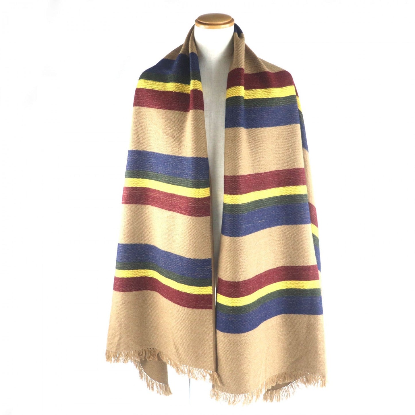HERMES shawl Camel brown multi