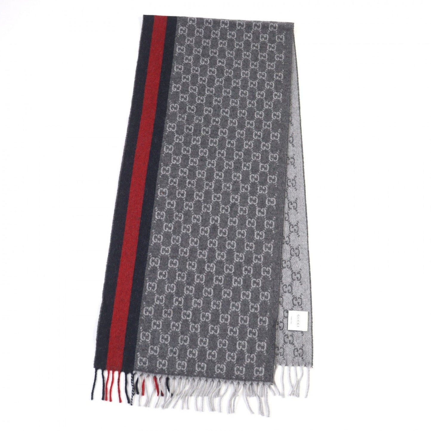 GUCCI Scarf 391531 cashmere Gray type 35Ã165cm